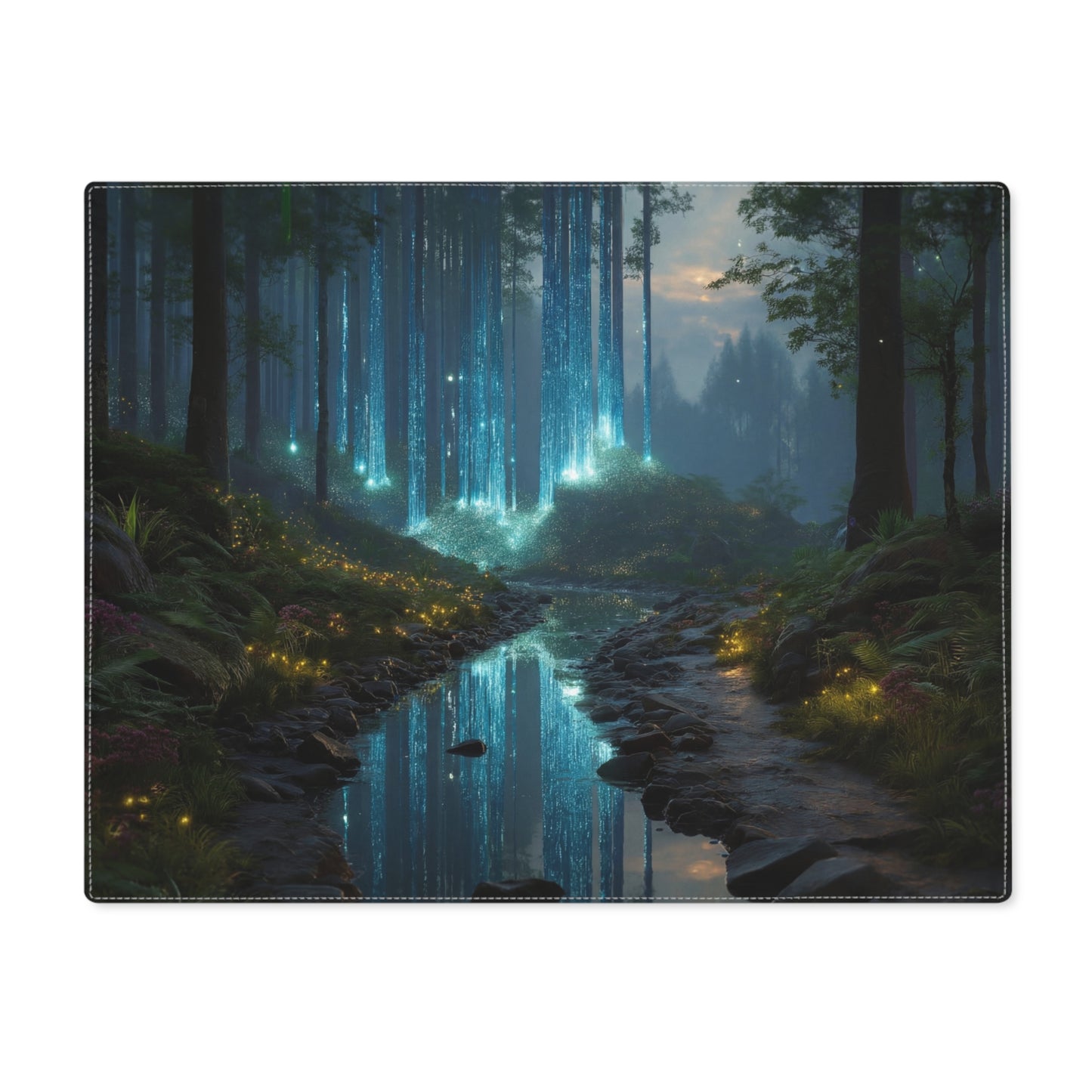 Celestial Waterfall Placemat – Azure Light Through Ancient Woods