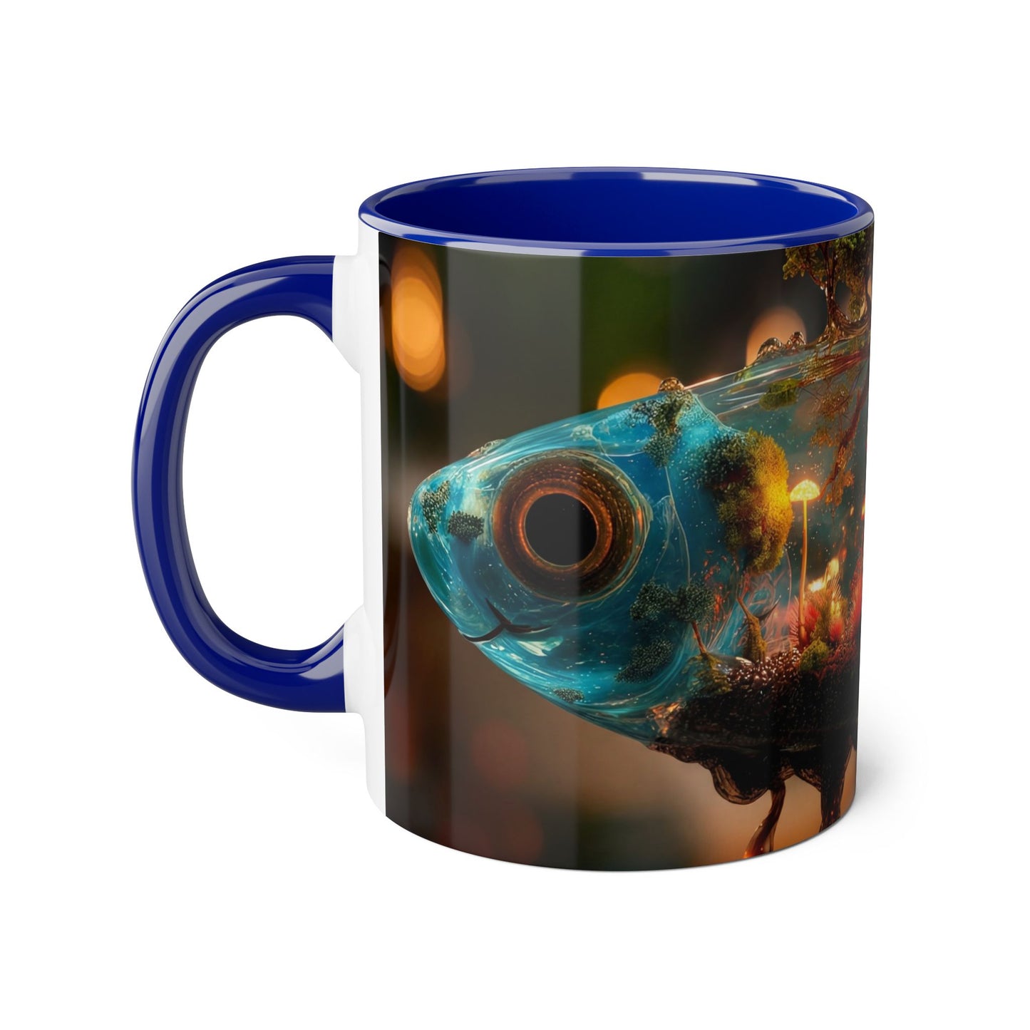 Whispering Forest Fish Mug – Bioluminescent Haven, 11oz