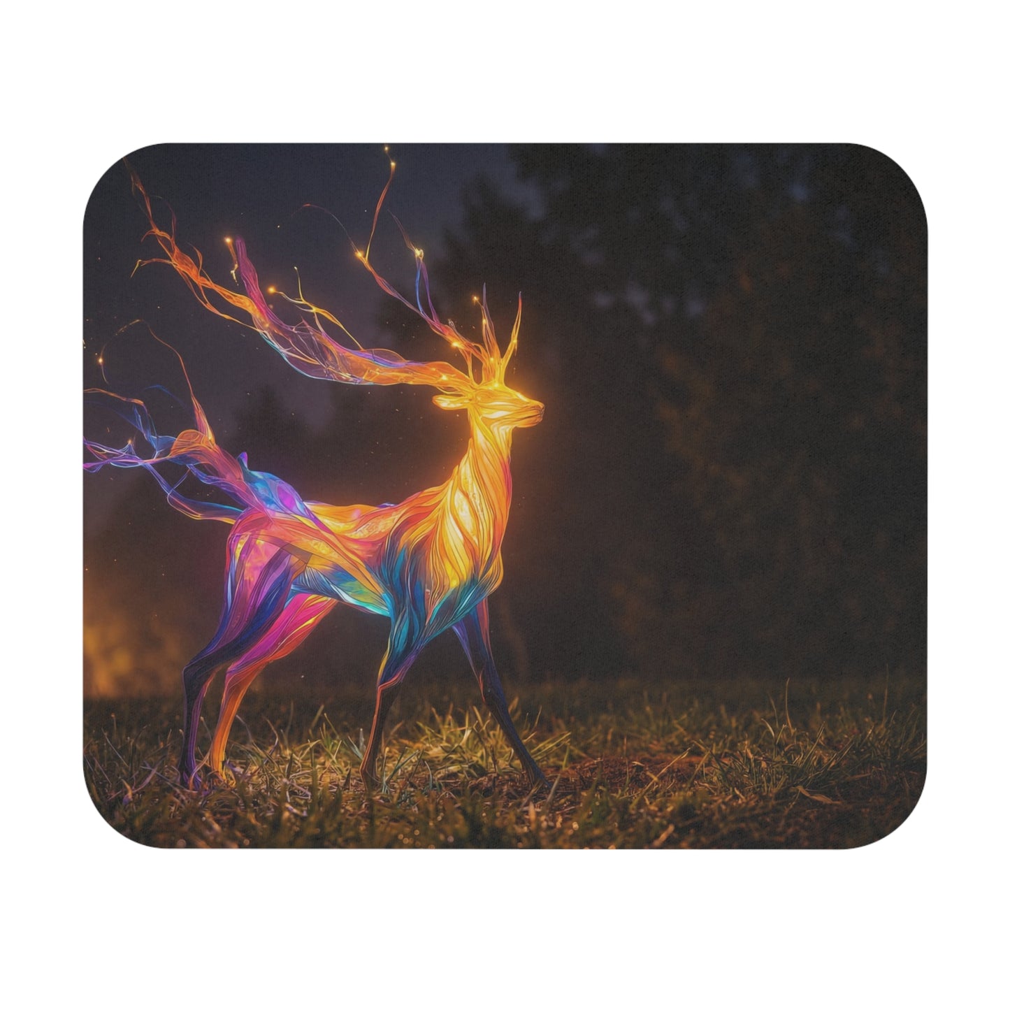 Chromatic Stag Mouse Pad – Twilight Forest Luminescence