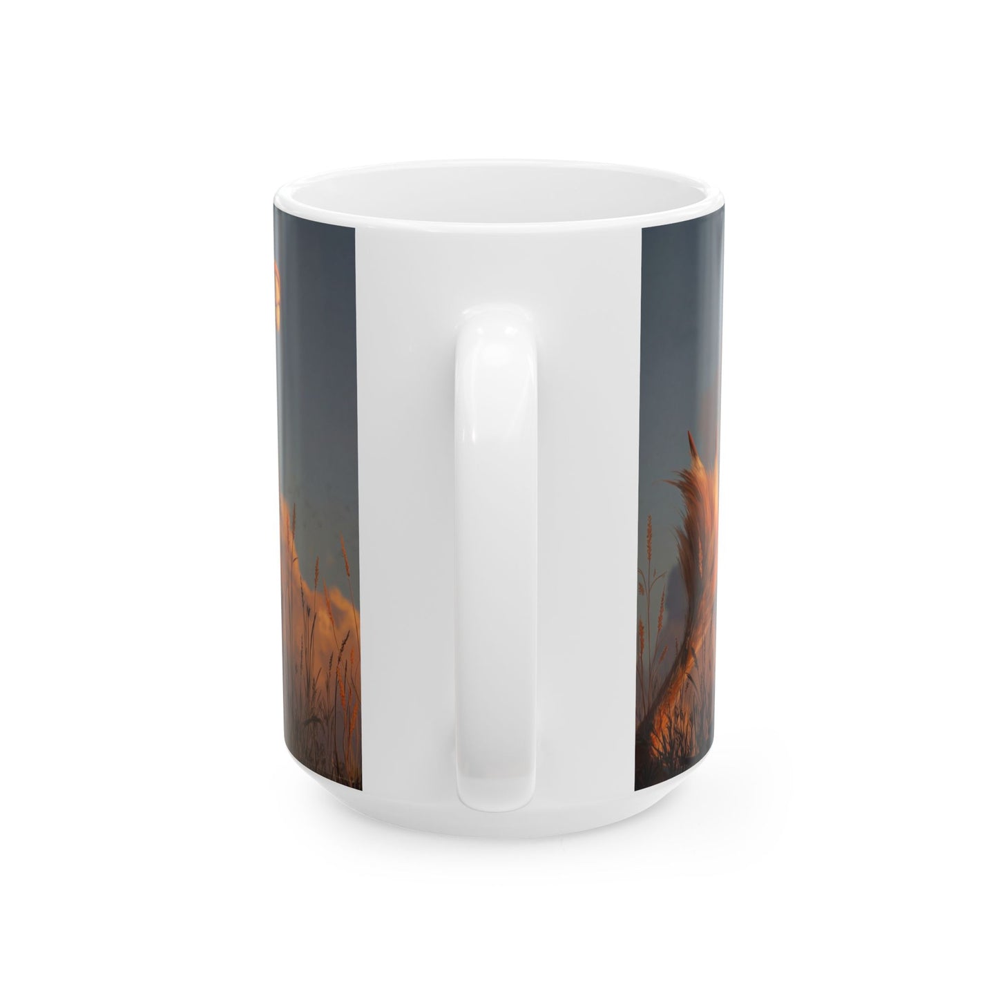 Sunset Sentinel Dragon Ceramic Mug – Warm Ember Glow Design