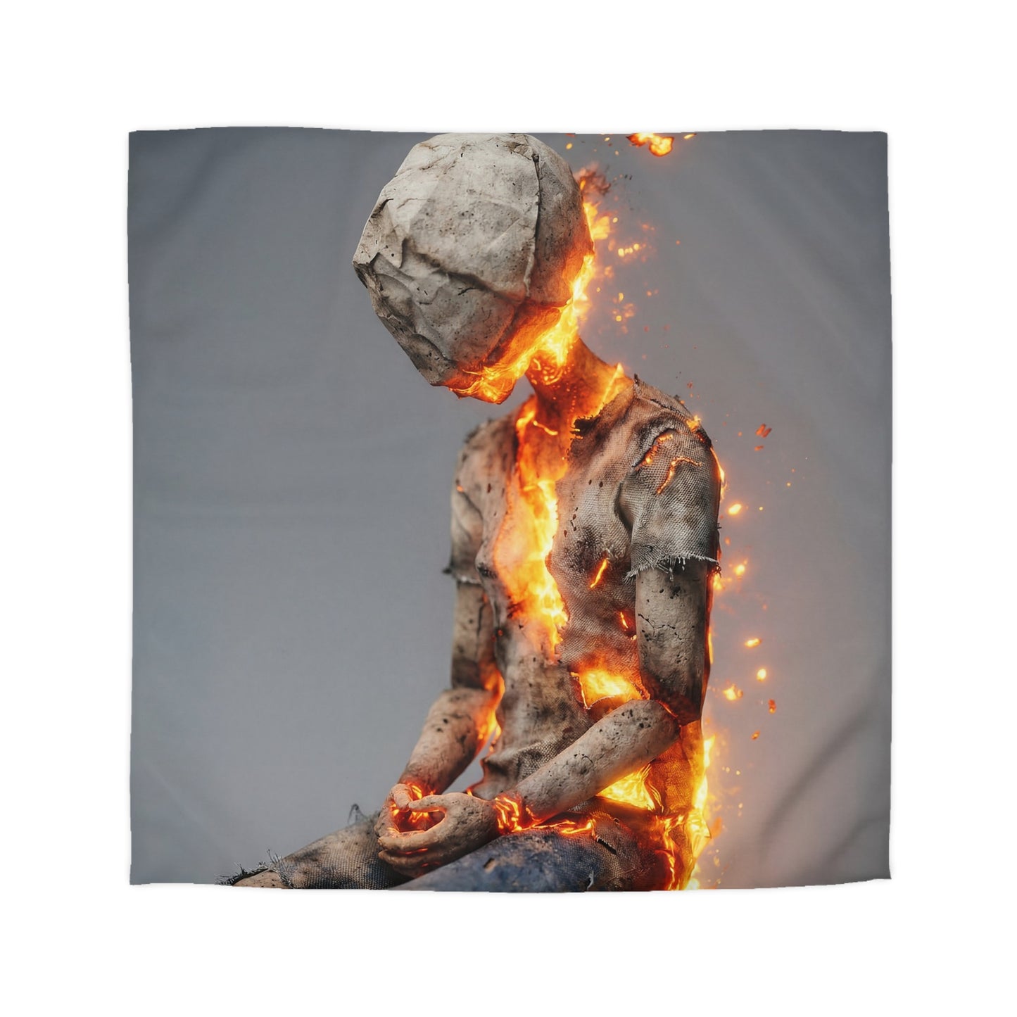 Fiery Awakening Microfiber Duvet Cover – Embers of Inner Transformation