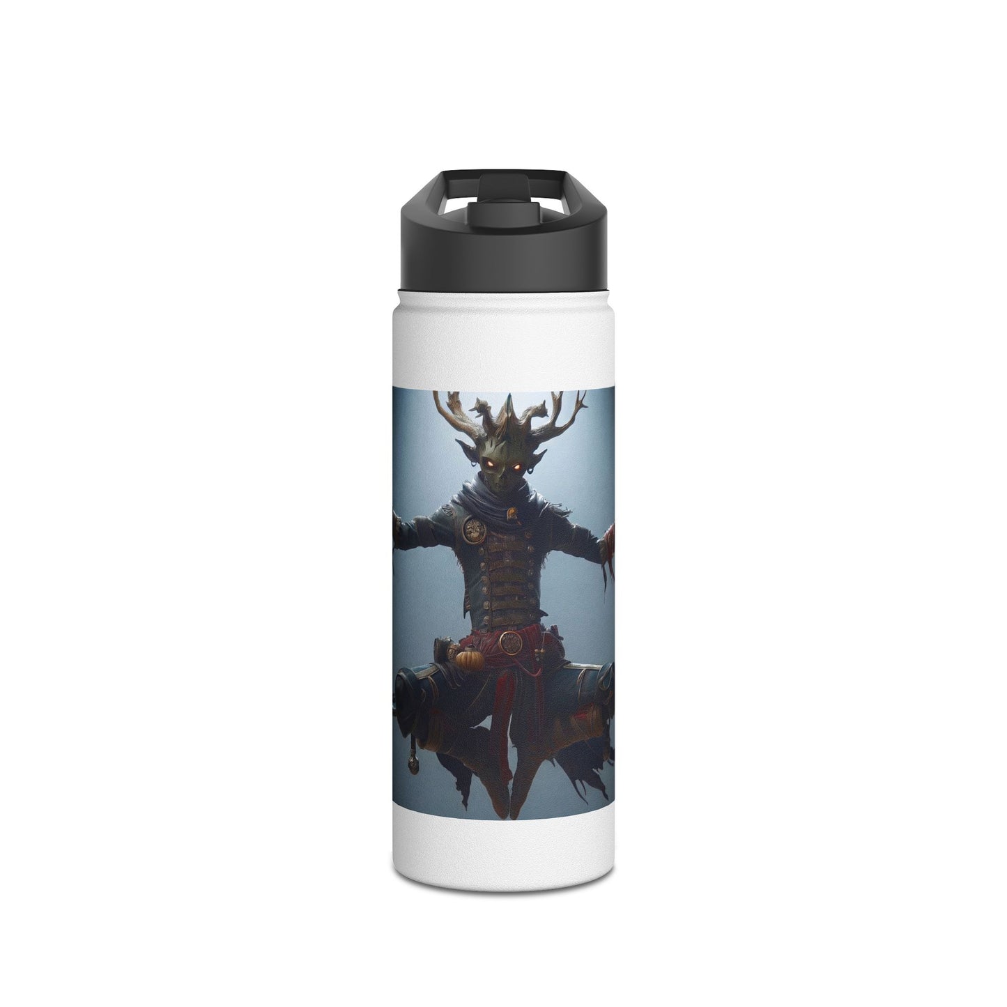 Celestial Stag Sentinel Stainless Steel Water Bottle, Standard Lid – Floating Guardian in Twilight