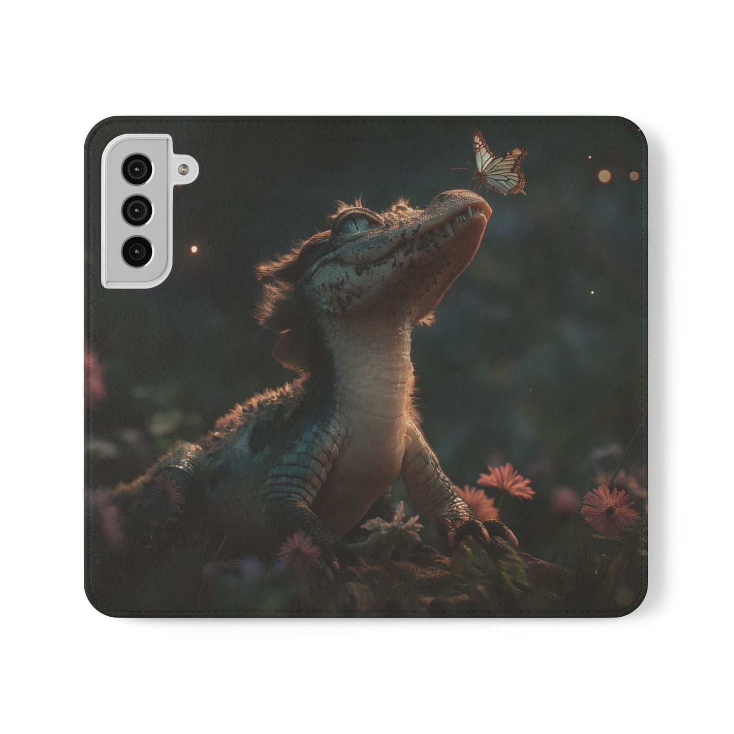 Crocodile Butterfly Flip Cases – Tender Guardian with Moth Companion
