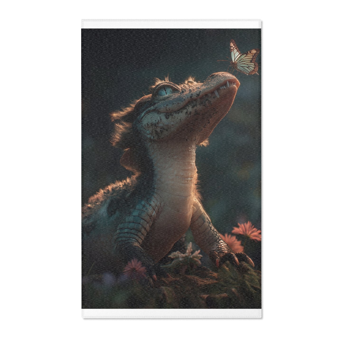 Gentle Crocodile and Butterfly Area Rugs – Twilight Garden Whispers