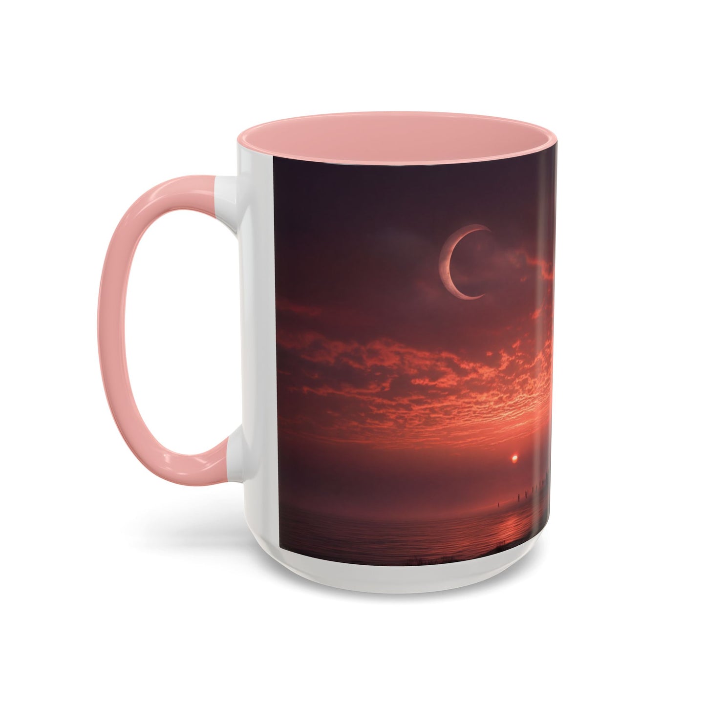 Twilight Stairway Accent Coffee Mug (11, 15oz) – Crimson Moonlit Ascension