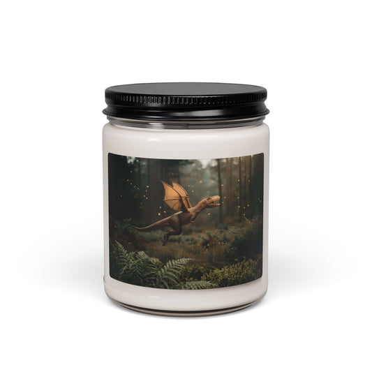 Winged Dinosaur Forest Scented Soy Candle, 9oz – Amber Glow Through Ancient Canopy