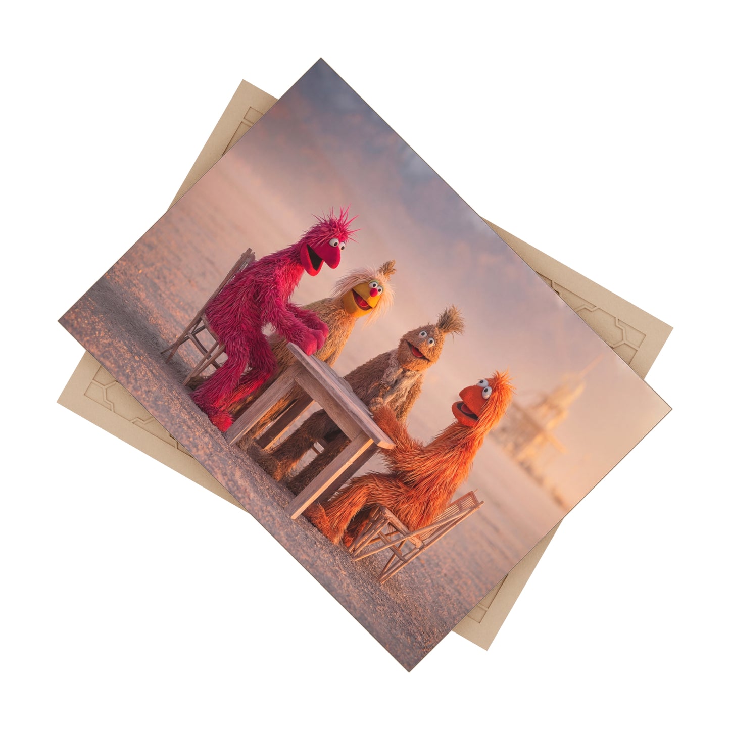 Desert Diner Muppet Ceramic Photo Tile – Sunset Gathering in the Dust
