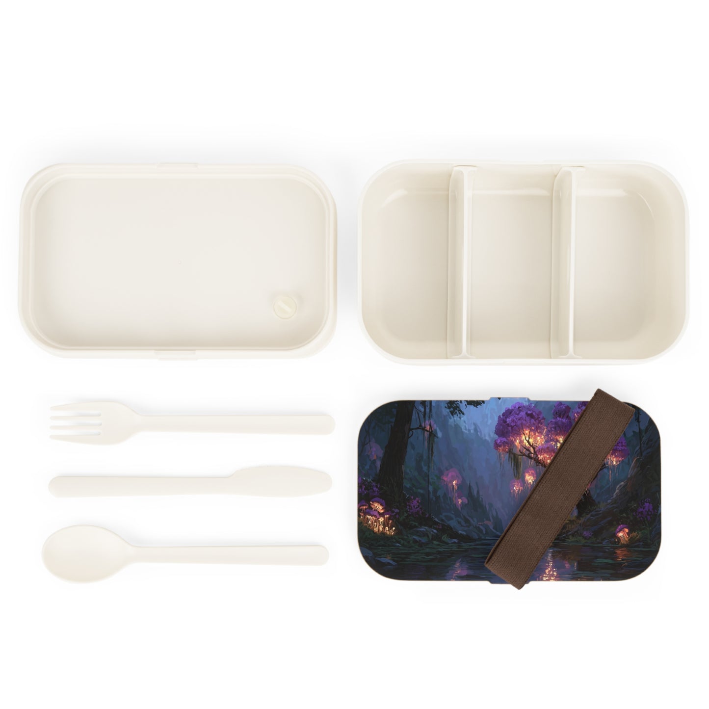 Bioluminescent Grove Bento Lunch Box – Twilight’s Whispering Woods
