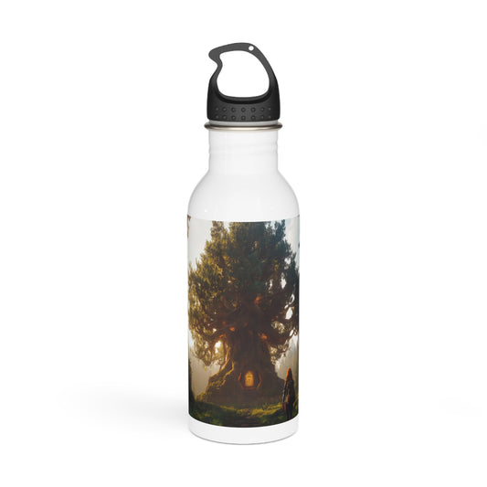 Ancient Treehouse Door Water Bottle – Sunlit Forest Guardian