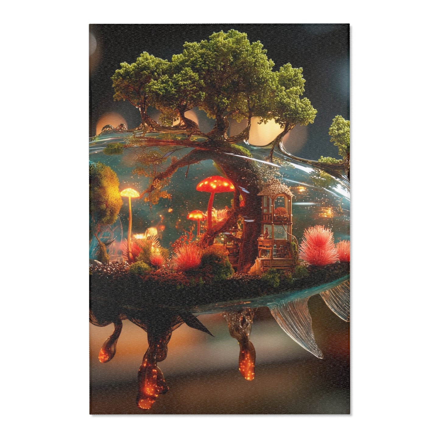 Forest Within Fish Area Rugs – Bioluminescent Underwater Sanctuary