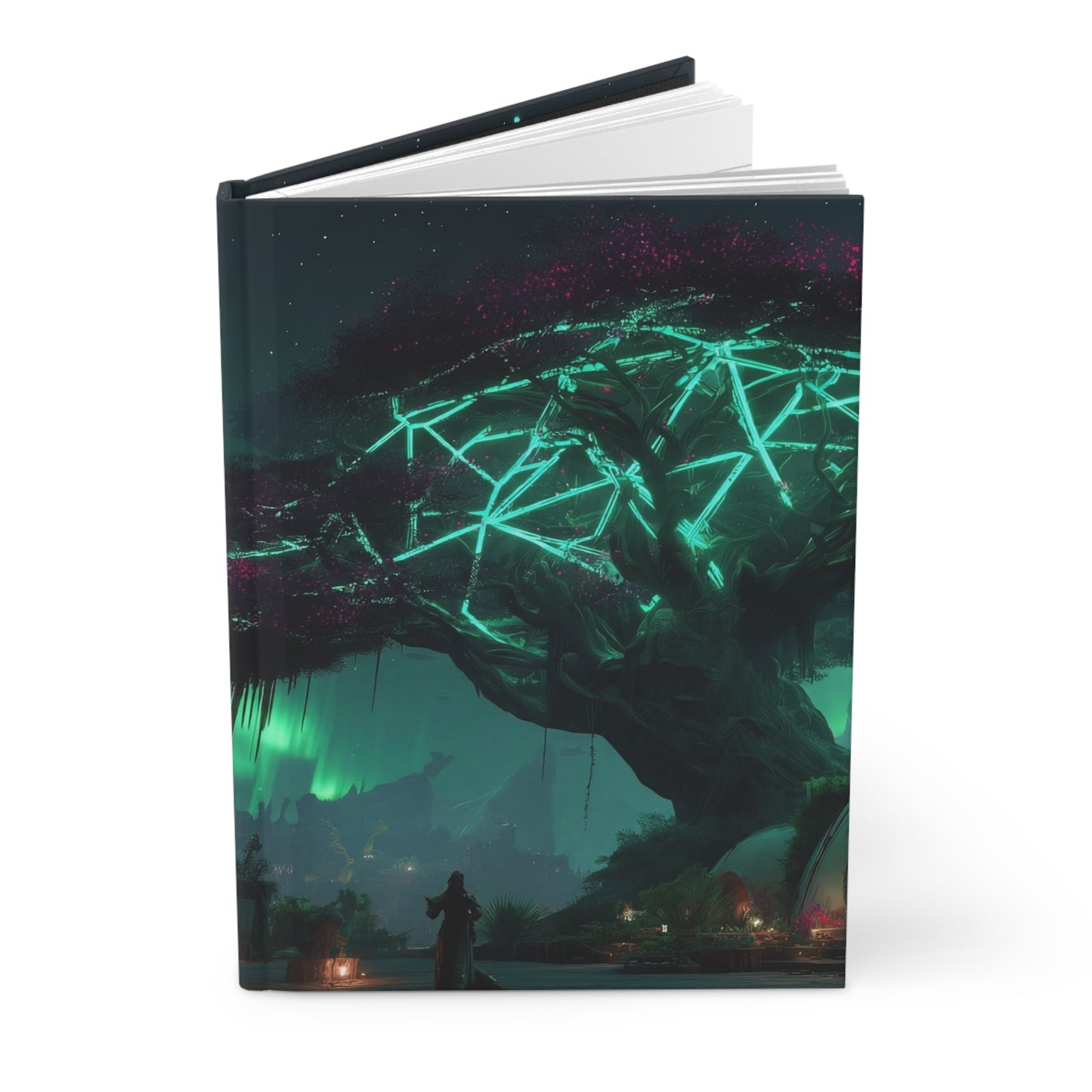 Aurora Grove Hardcover Journal Matte – Where Bioluminescent Trees Whisper