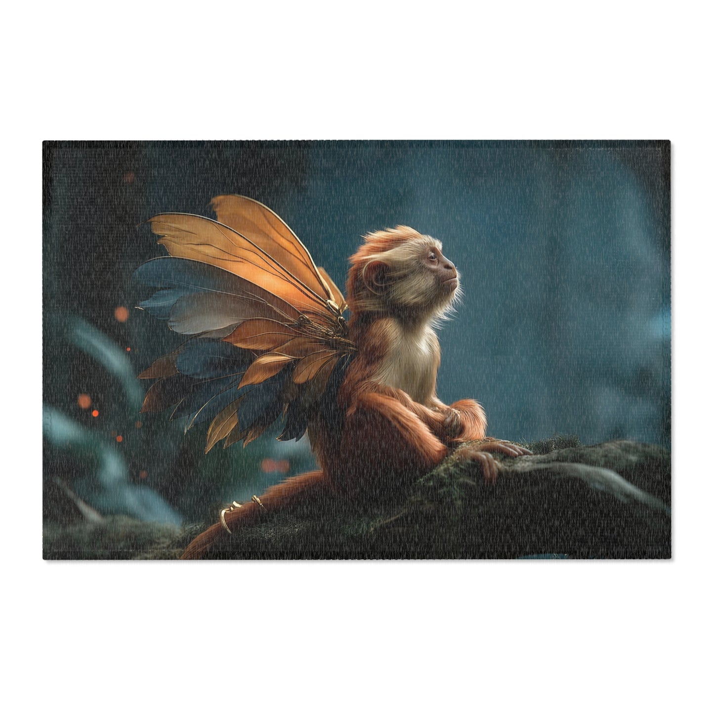 Winged Monkey Guardian Rug – Twilight Forest Sentinel