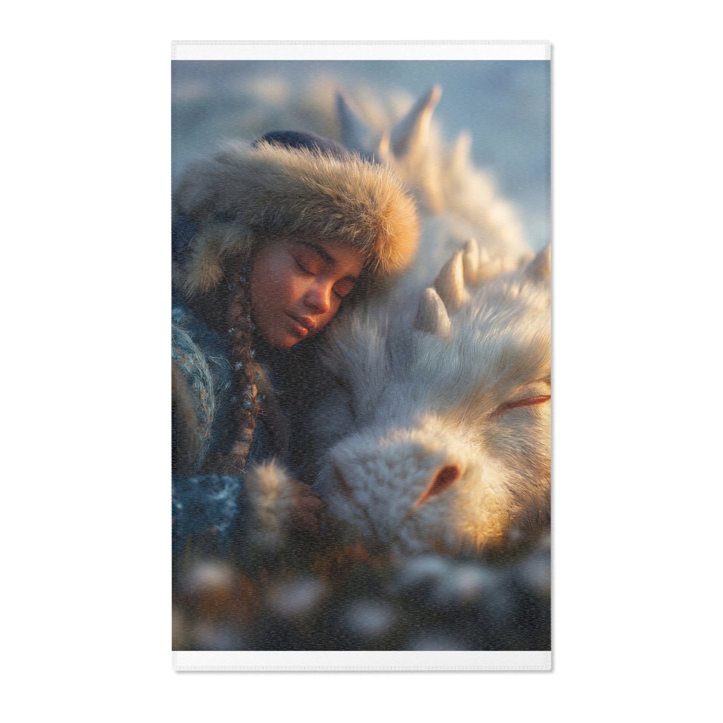 Snowbound Sentinel Area Rug – Whispering Frost and Warmth