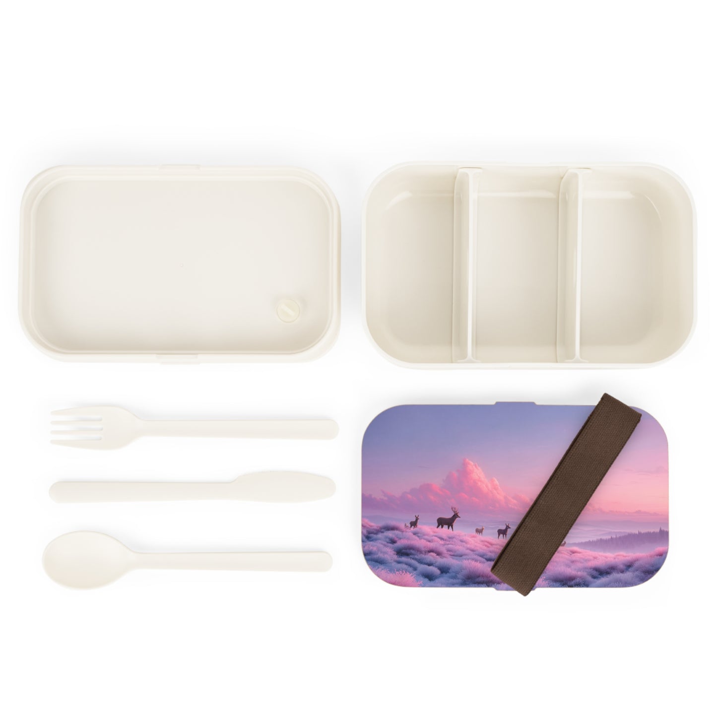 Twilight Herd Bento Lunch Box – Pink Lavender Meadow Serenity
