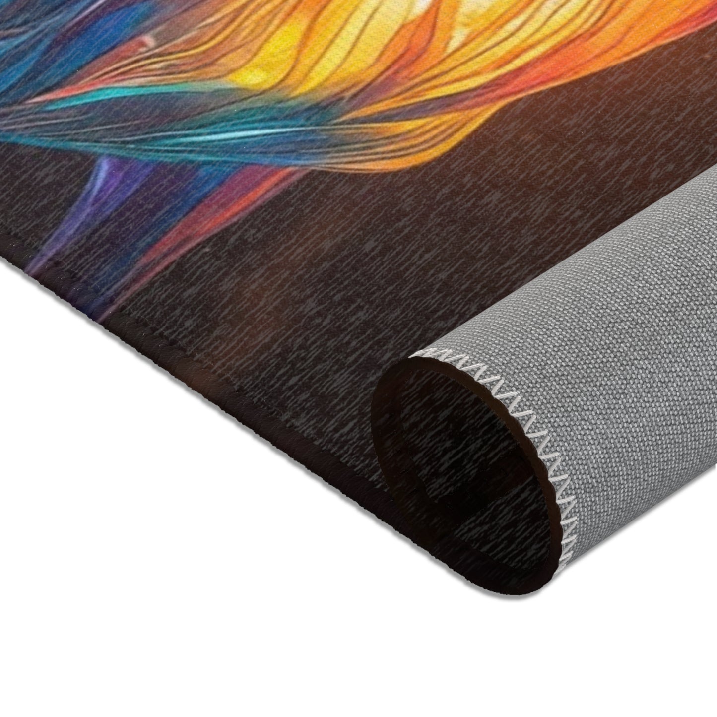 Chromatic Stag Area Rug – Luminous Forest Glade at Dusk