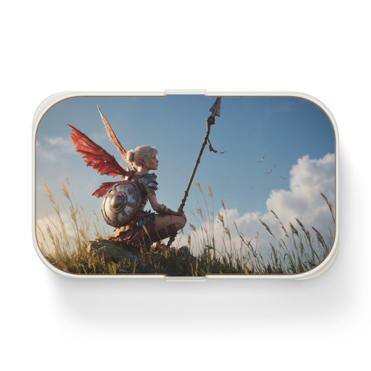 Crimson Winged Warrior Bento Lunch Box – Sunset Sentinel on the Hilltop