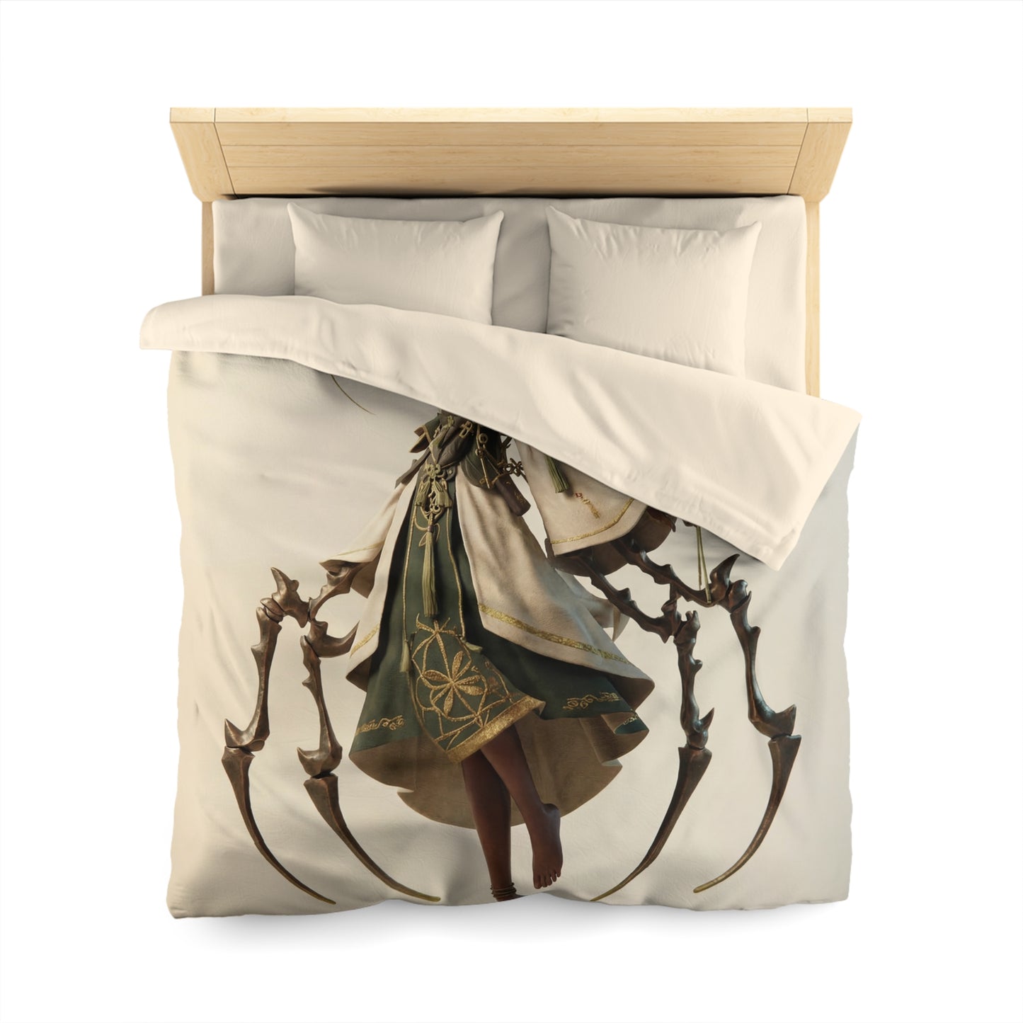 Moonlit Weaver Duvet Cover – Suspended in Bronze and Bloom