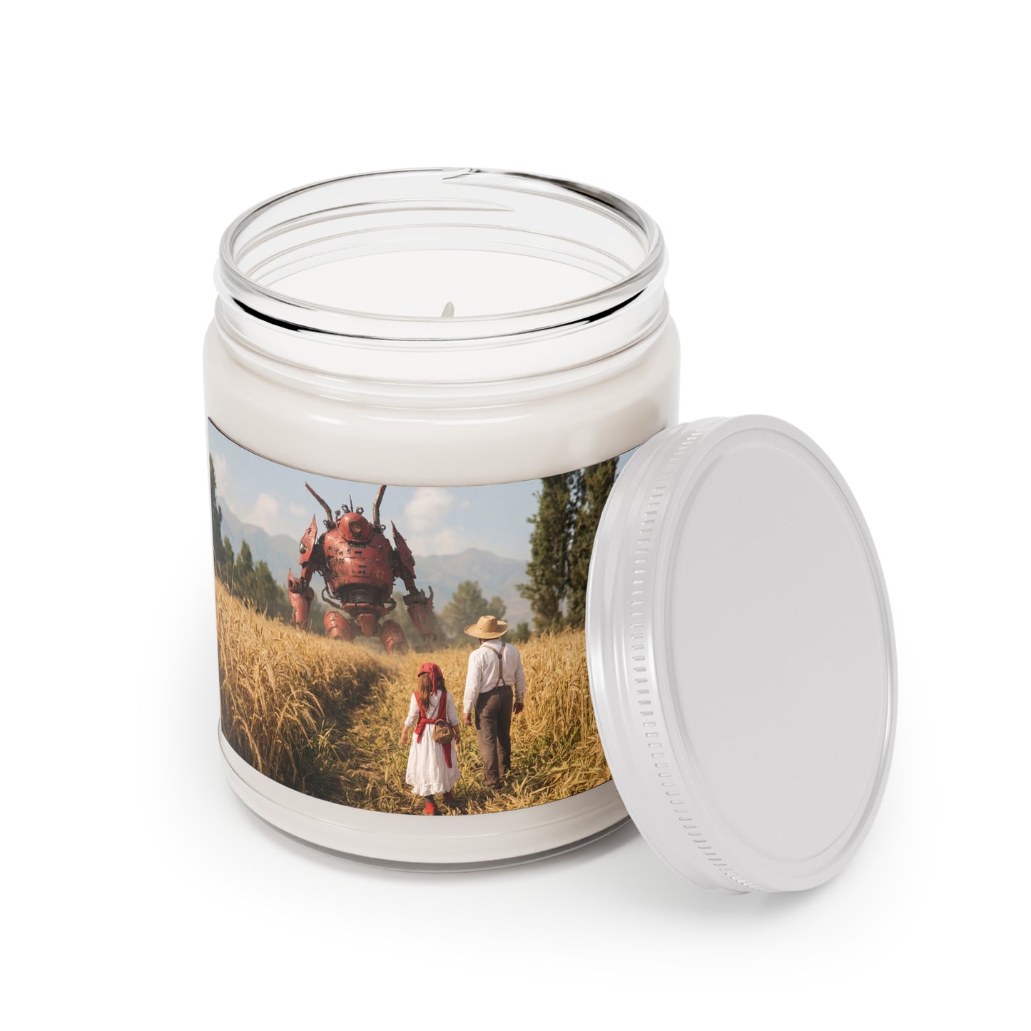 Rusty Guardian Scented Soy Candles with White Lid, 9oz – Golden Path Through the Wheat