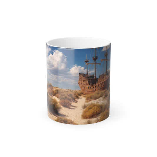 Desert Galleon Color Morphing Mug, 11oz – Sun-Scorched Shipwreck Art