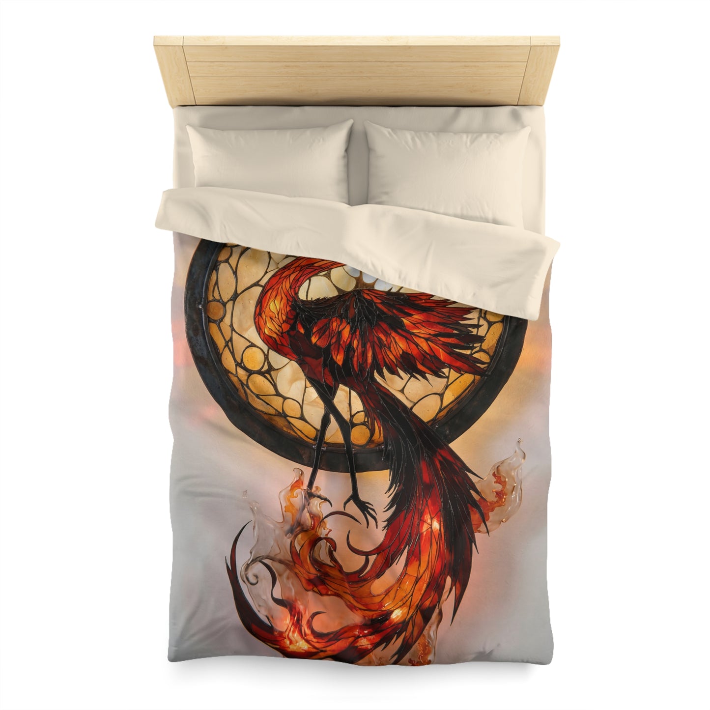 Phoenix Reborn Microfiber Duvet Cover – Amber Flame Dreamscape