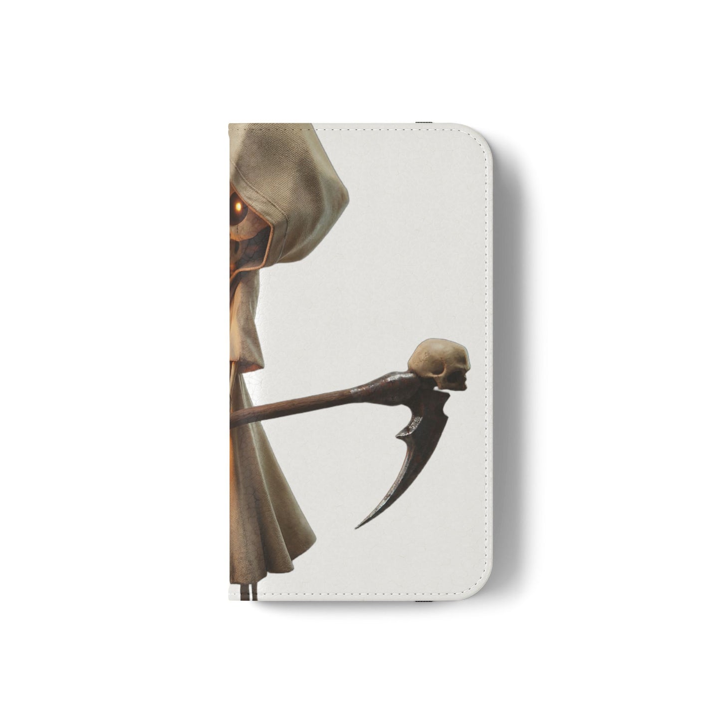 Lantern-Bearing Sentinel Flip Cases – Hooded Guardian with Scythe and Warm Glow