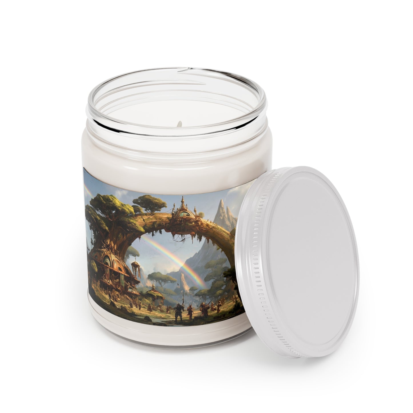Arcane Grove Scented Soy Candles with White Lid, 9oz – Where Magic Grows in Sunlit Canopies