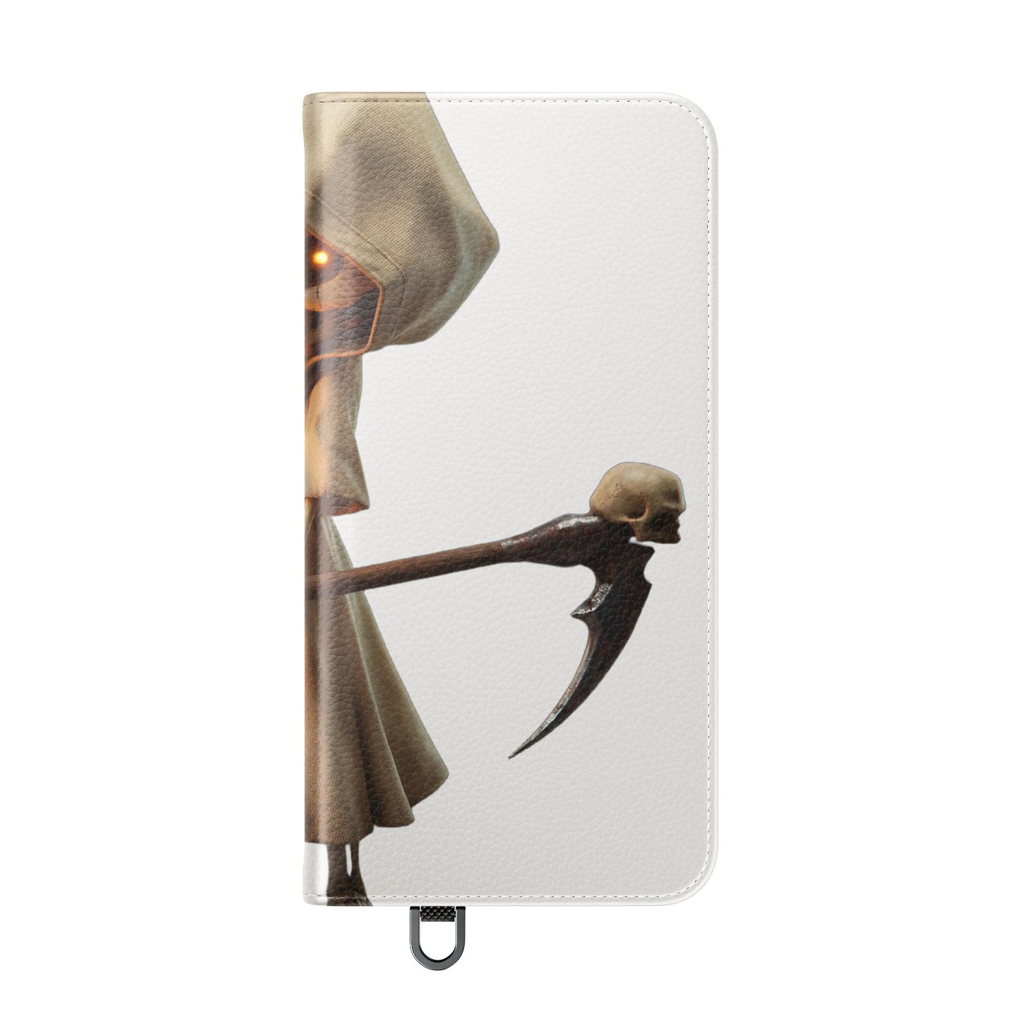 Lantern-Bearing Sentinel Flip Cases – Hooded Guardian with Scythe and Warm Glow