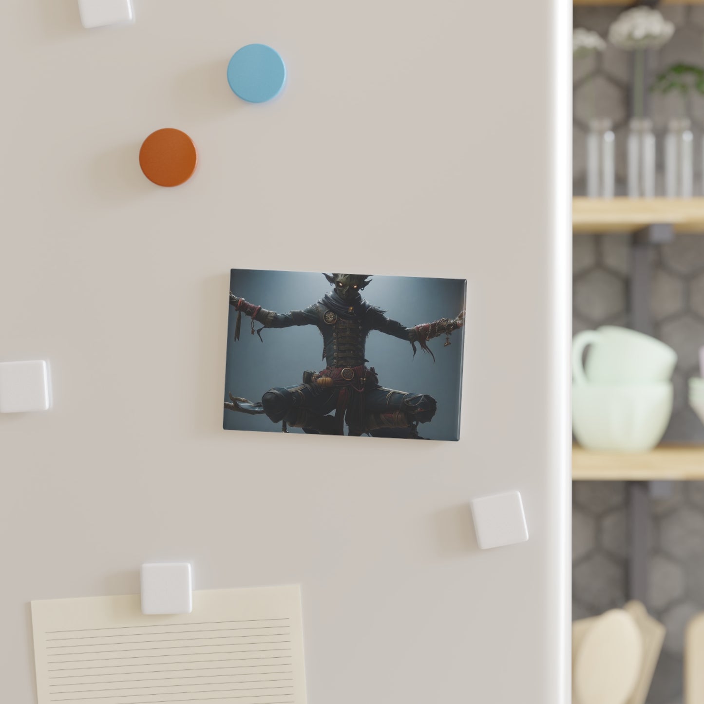 Celestial Stag Mage Button Magnet, Rectangle (1 & 10 pcs) – Throne of Whispering Light