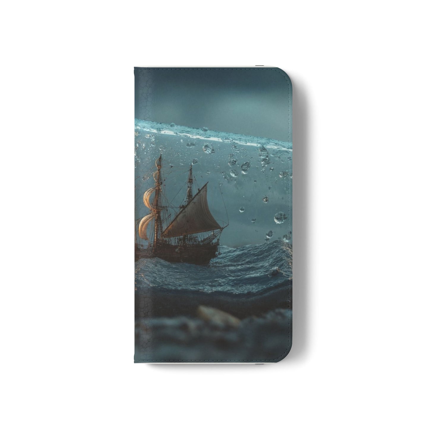 Storm-Struck Galleon Flip Cases – Lightning Inside Glass Bottle