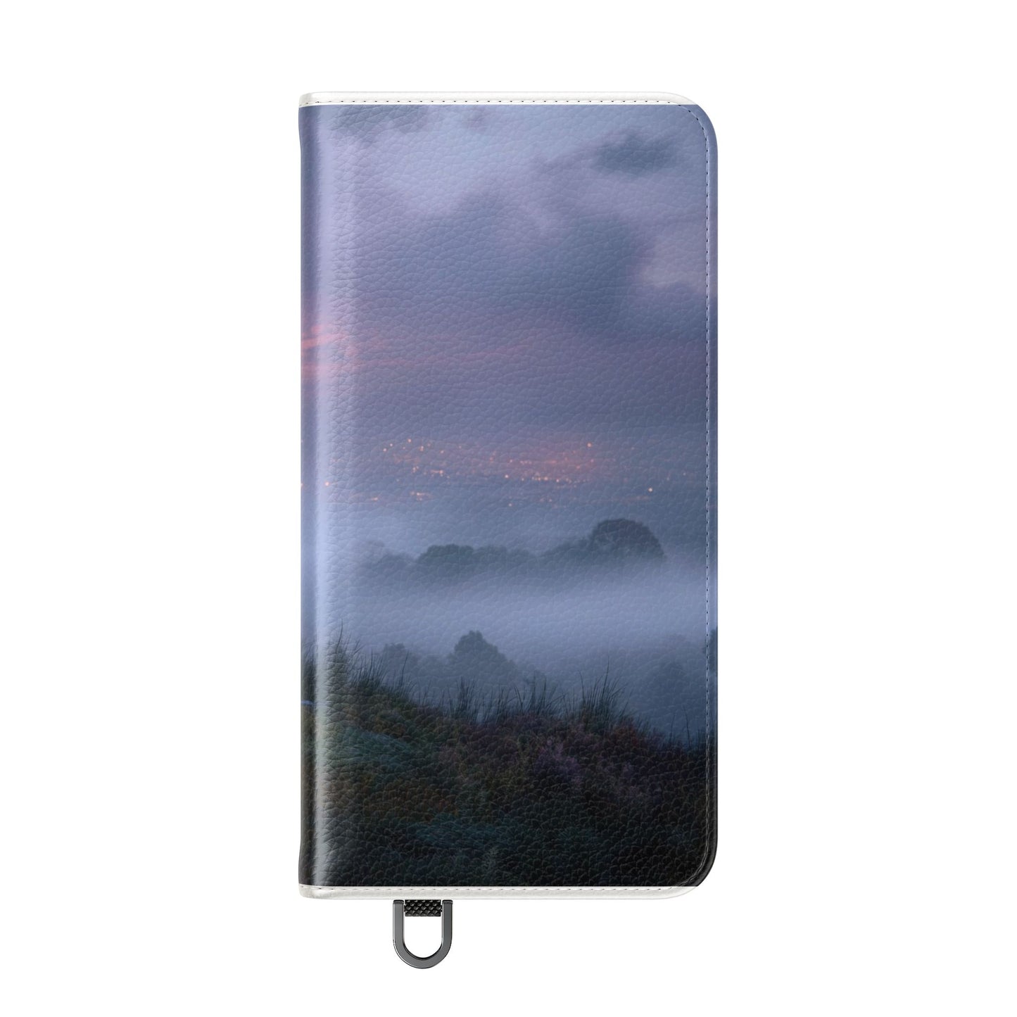 Misty Hilltop Flip Cases – Red-Haired Wanderer at Twilight