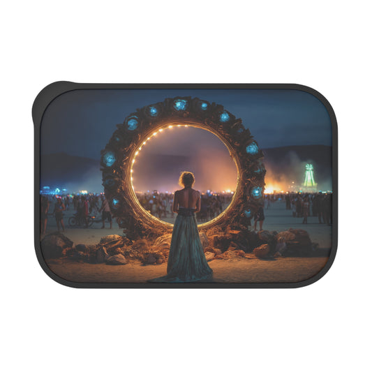 Portal to the Pulse PLA Bento Box with Band and Utensils – Glowing Threshold at Midnight