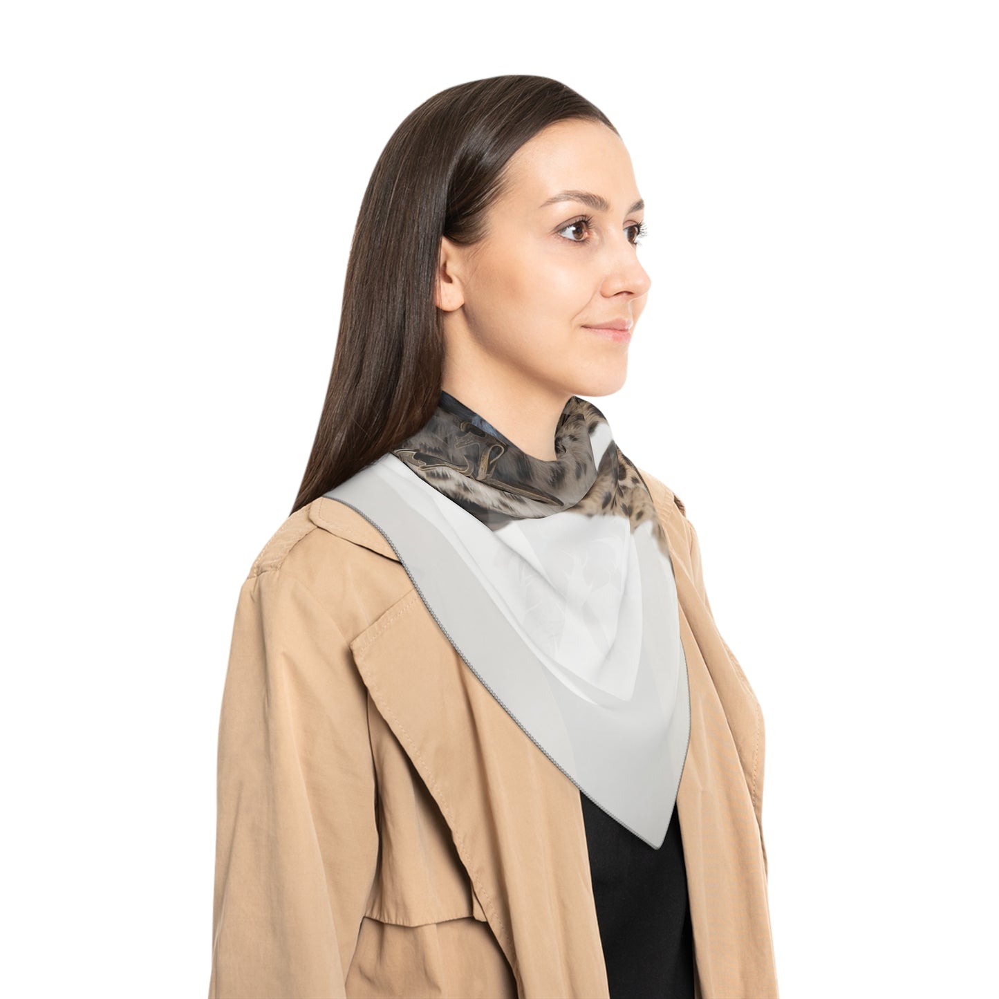 Winged Cheetah Poly Scarf – Shadowed Feline Flight Dreamscape