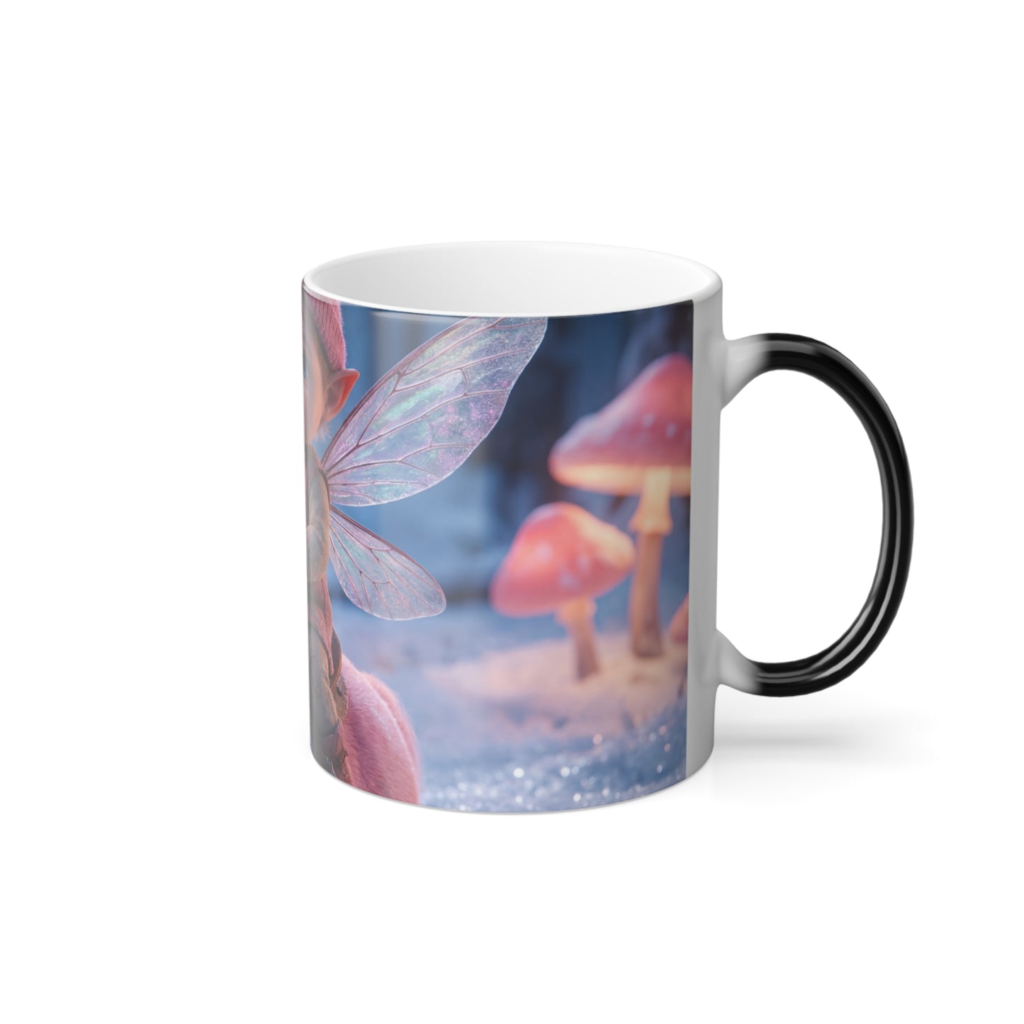 Pink Unicorn Elf Child Mug – Winter Fairy Forest Ride