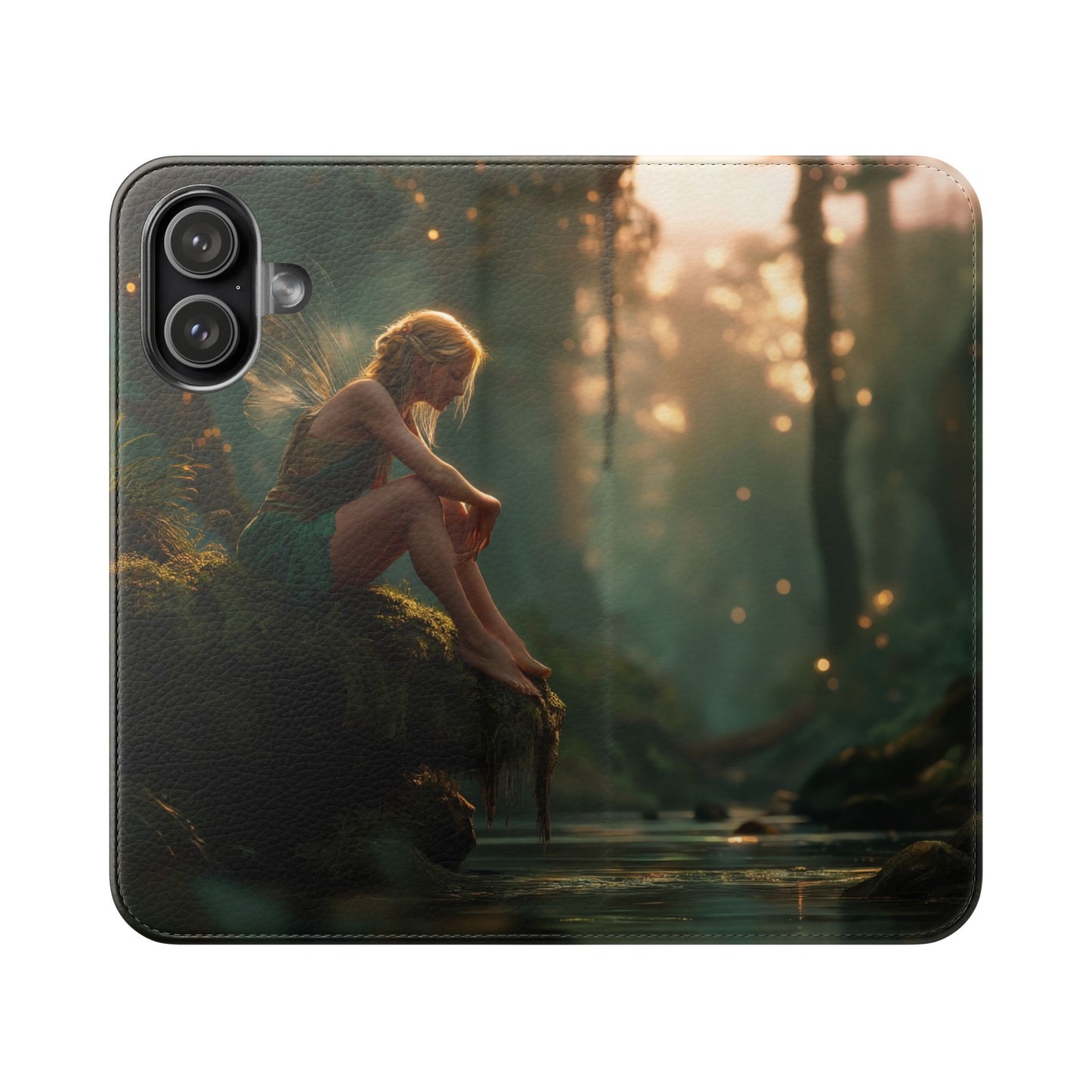 Mossy Bank Fairy Flip Cases – Golden Hour Sentinel Portrait