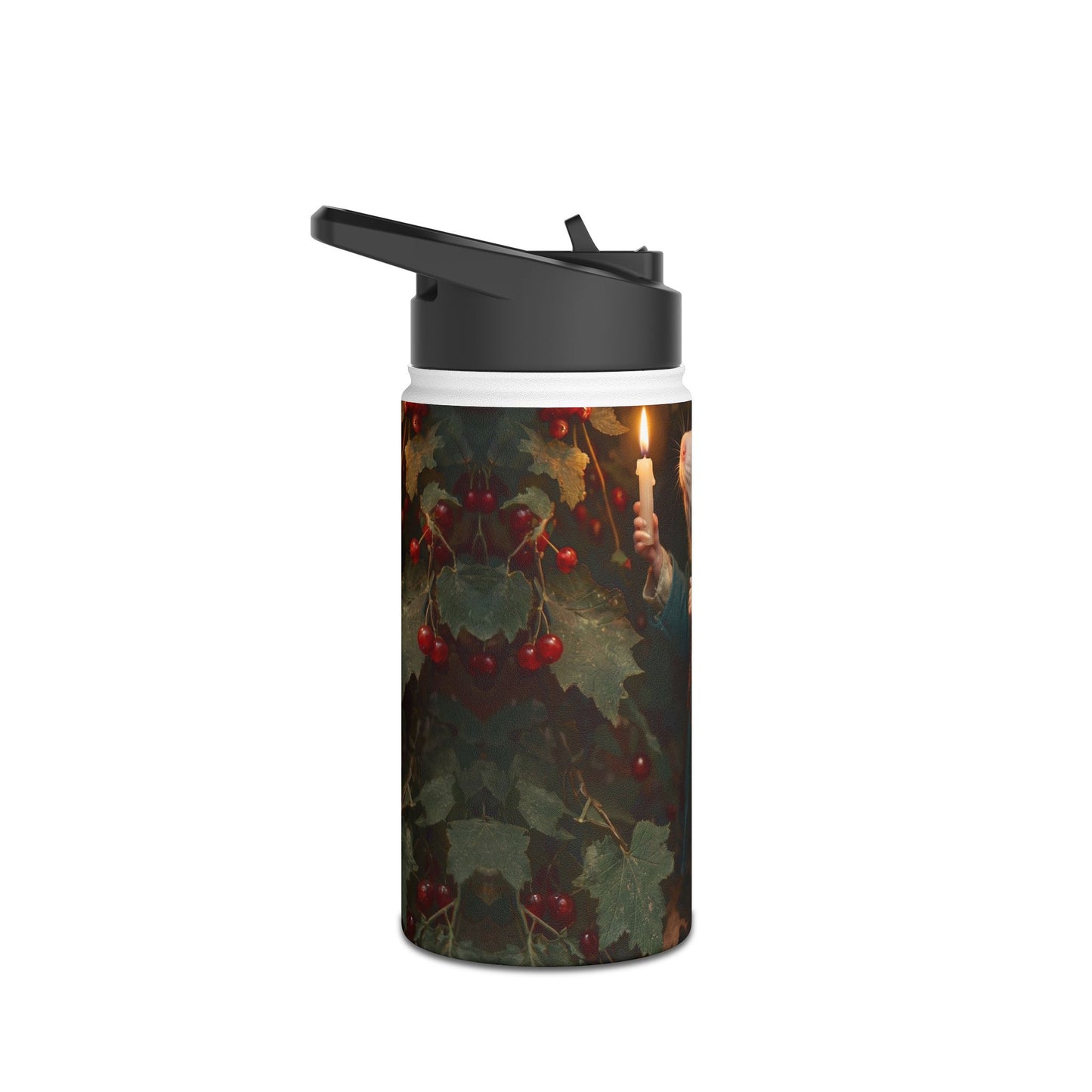 Candlelit Forager Mouse Stainless Steel Water Bottle, Standard Lid – Autumn’s Secret Harvest