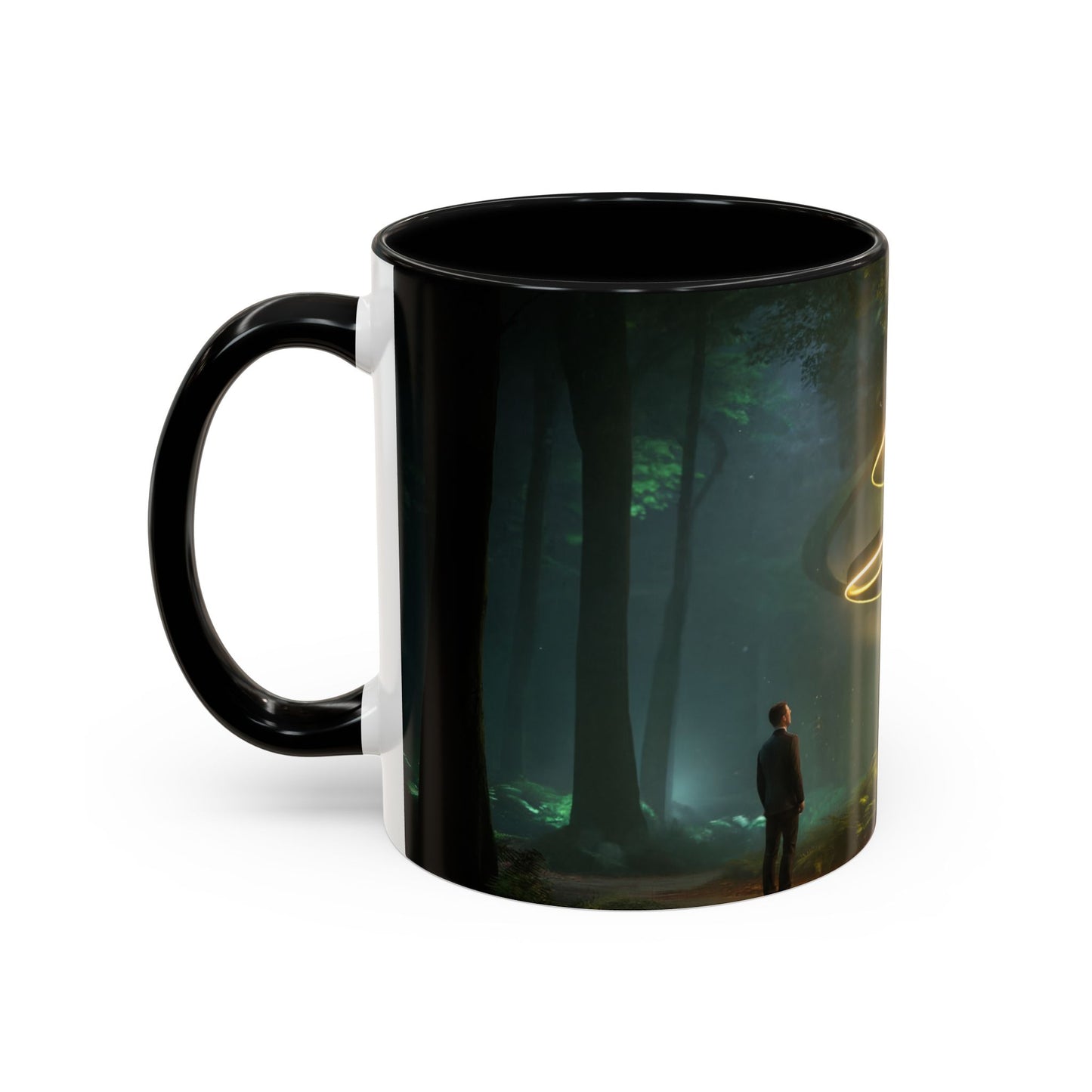 Spiral Light Forest Accent Coffee Mug (11, 15oz) – Ethereal Golden Rings