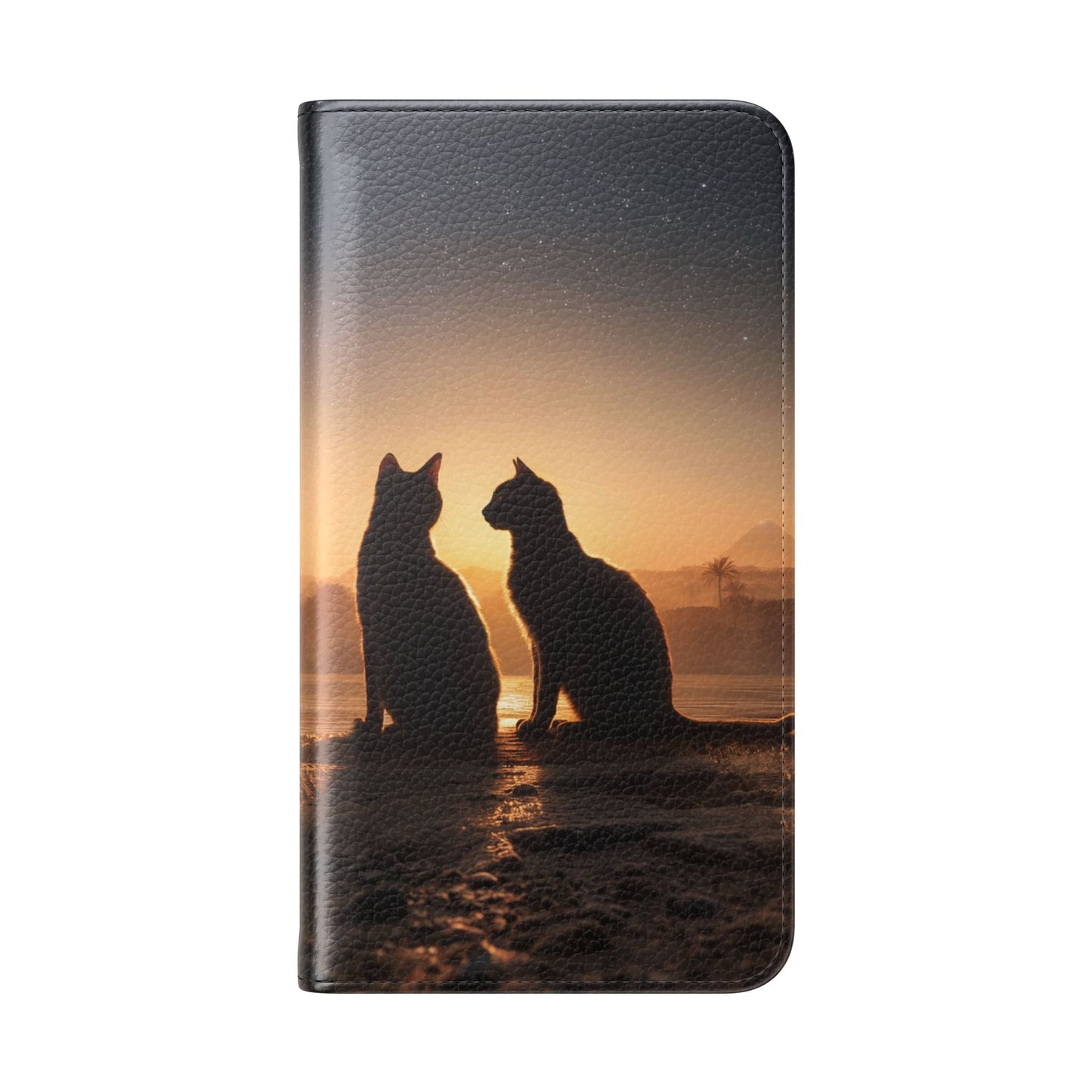 Pharaoh Cats Flip Cases – Starry Nile Guardians on the Bank