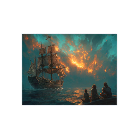 Sunset Sailors Ceramic Photo Tile – Whispers of the Distant Horizon