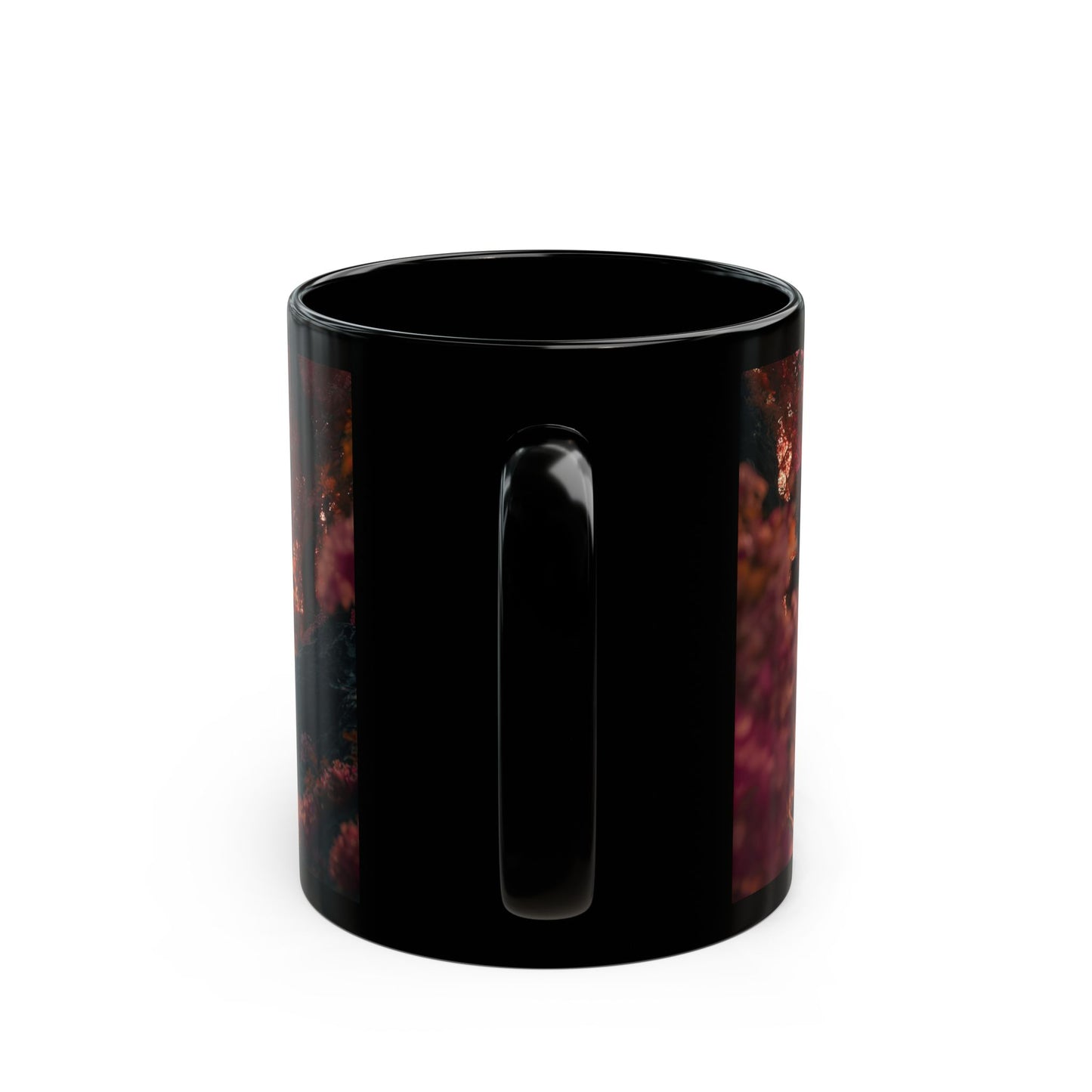 Crimson Canopy Couple Mug – Sunset Embrace in Fantasy Forest