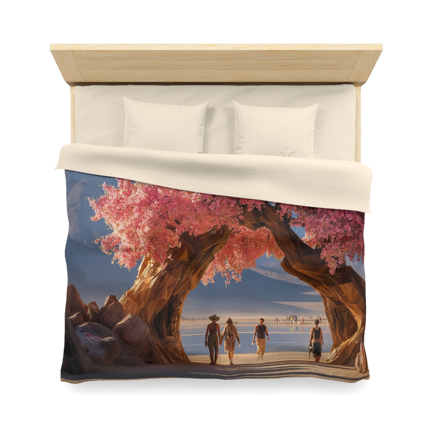 Pink Blossom Archway Duvet Cover – Desert Bloom Sanctuary