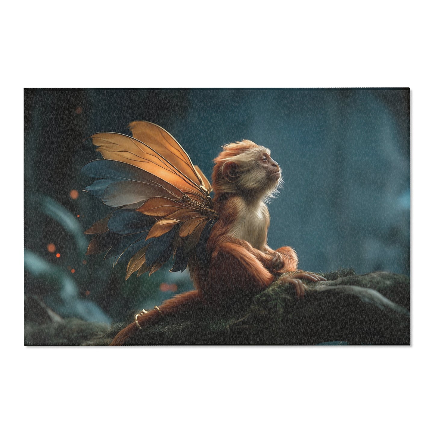 Winged Monkey Guardian Rug – Twilight Forest Sentinel