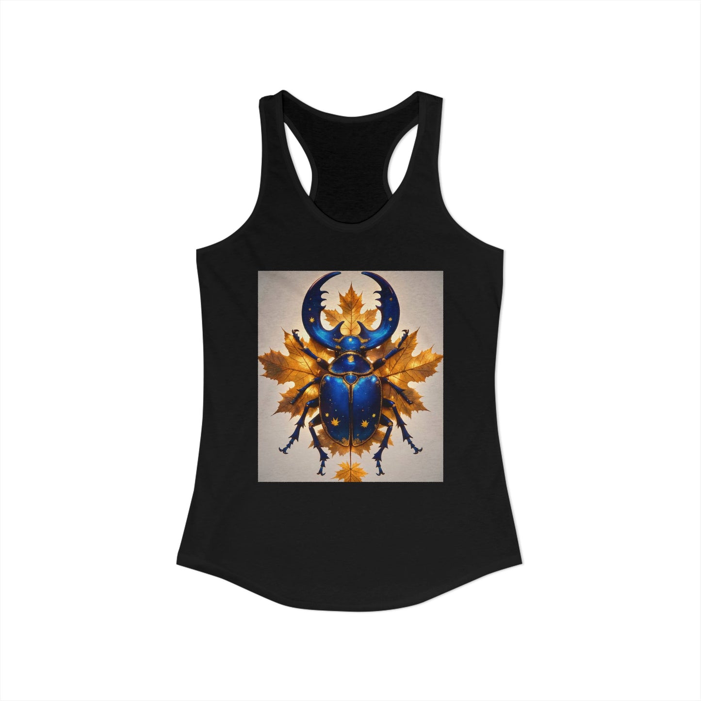 Cosmic Stag Beetle Women's Ideal Racerback Tank – Celestial Autumn Guardian