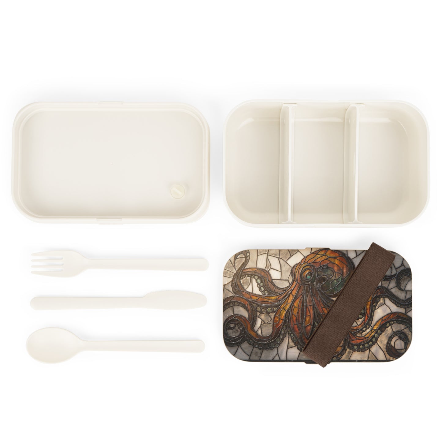 Stained Glass Octopus Bento Lunch Box – Deep Sea Cathedral Glow
