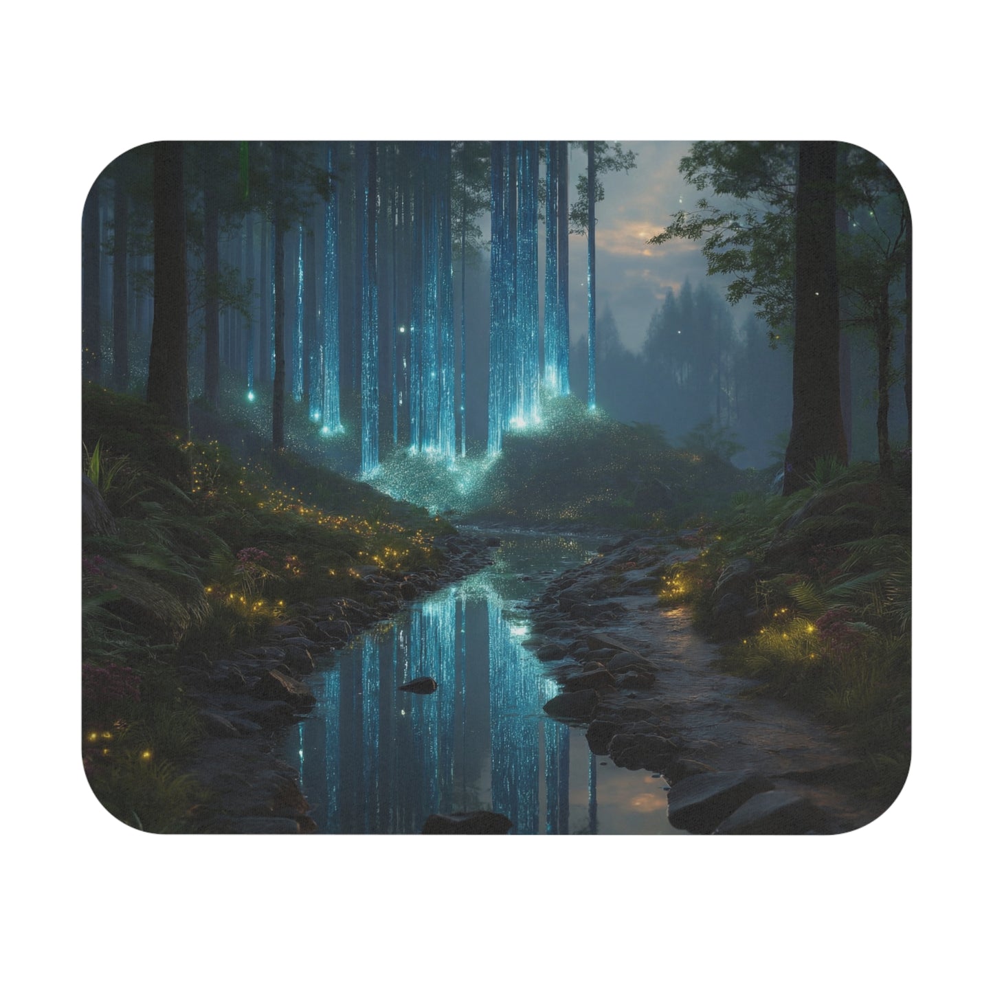 Celestial Waterfall Mouse Pad (Rectangle) – Twilight Forest Dreamscape
