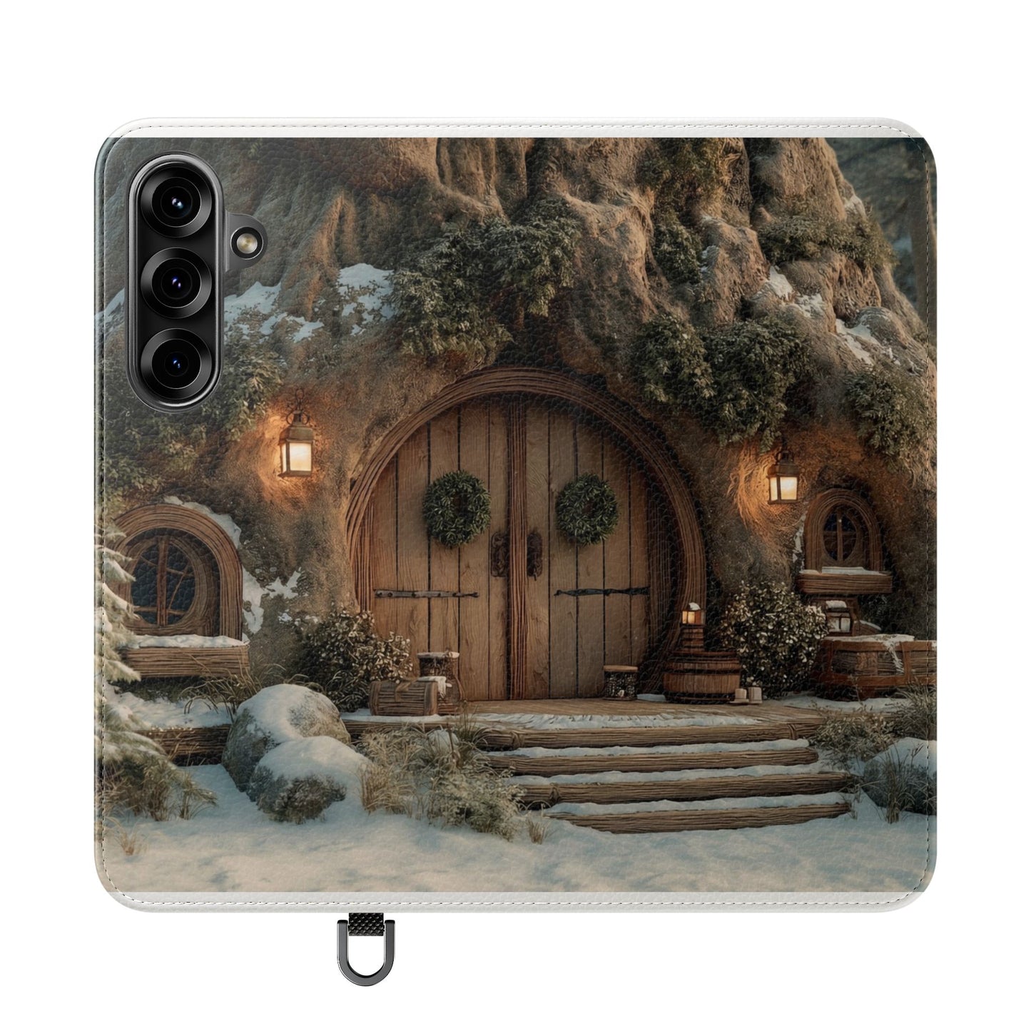 Hobbit Hole Flip Cases – Cozy Winter Doorway Scene