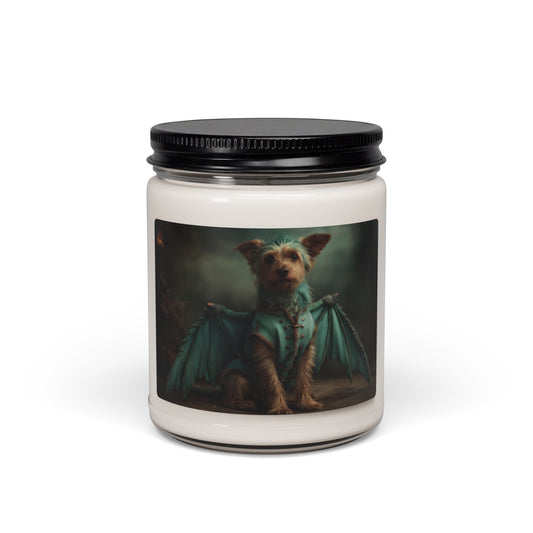 Dragonling Yorkshire Terrier Scented Soy Candle, 9oz – Emerald Winged Guardian