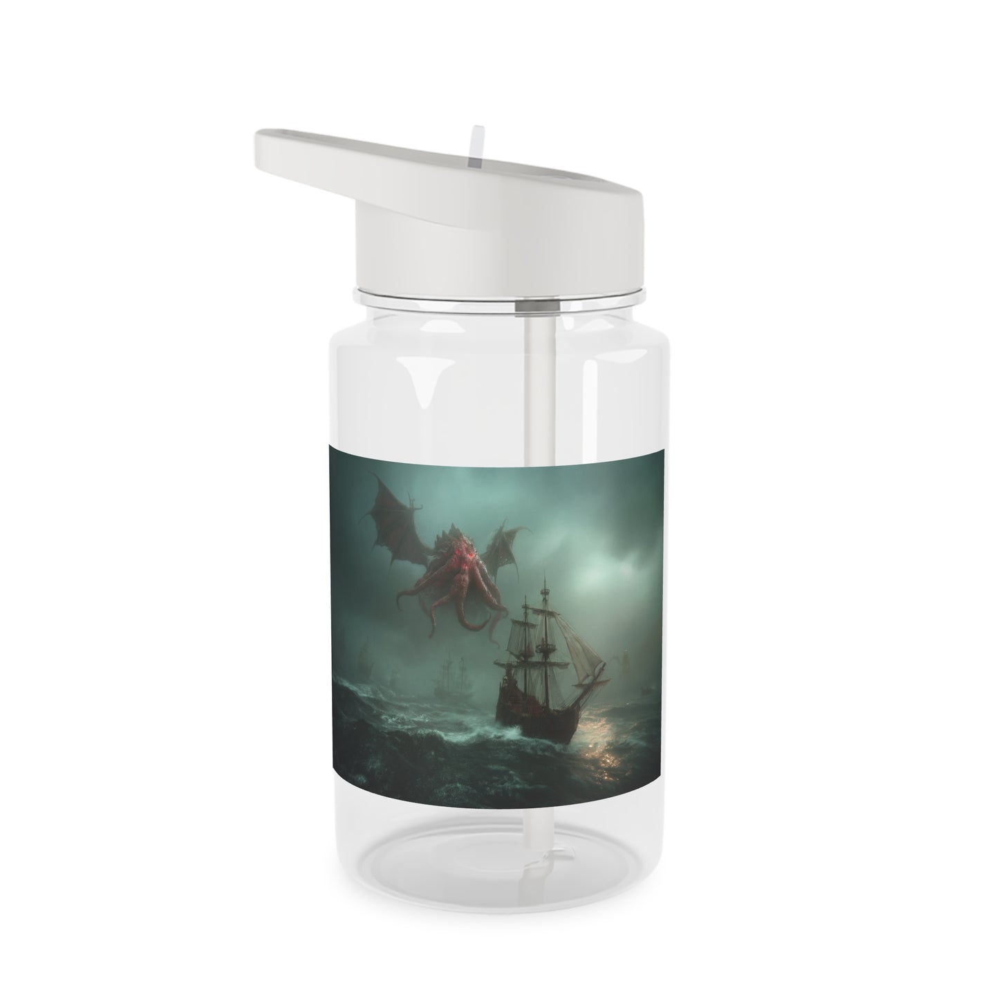 Crimson Leviathan Tritan Water Bottle – Stormbound Sea Beast