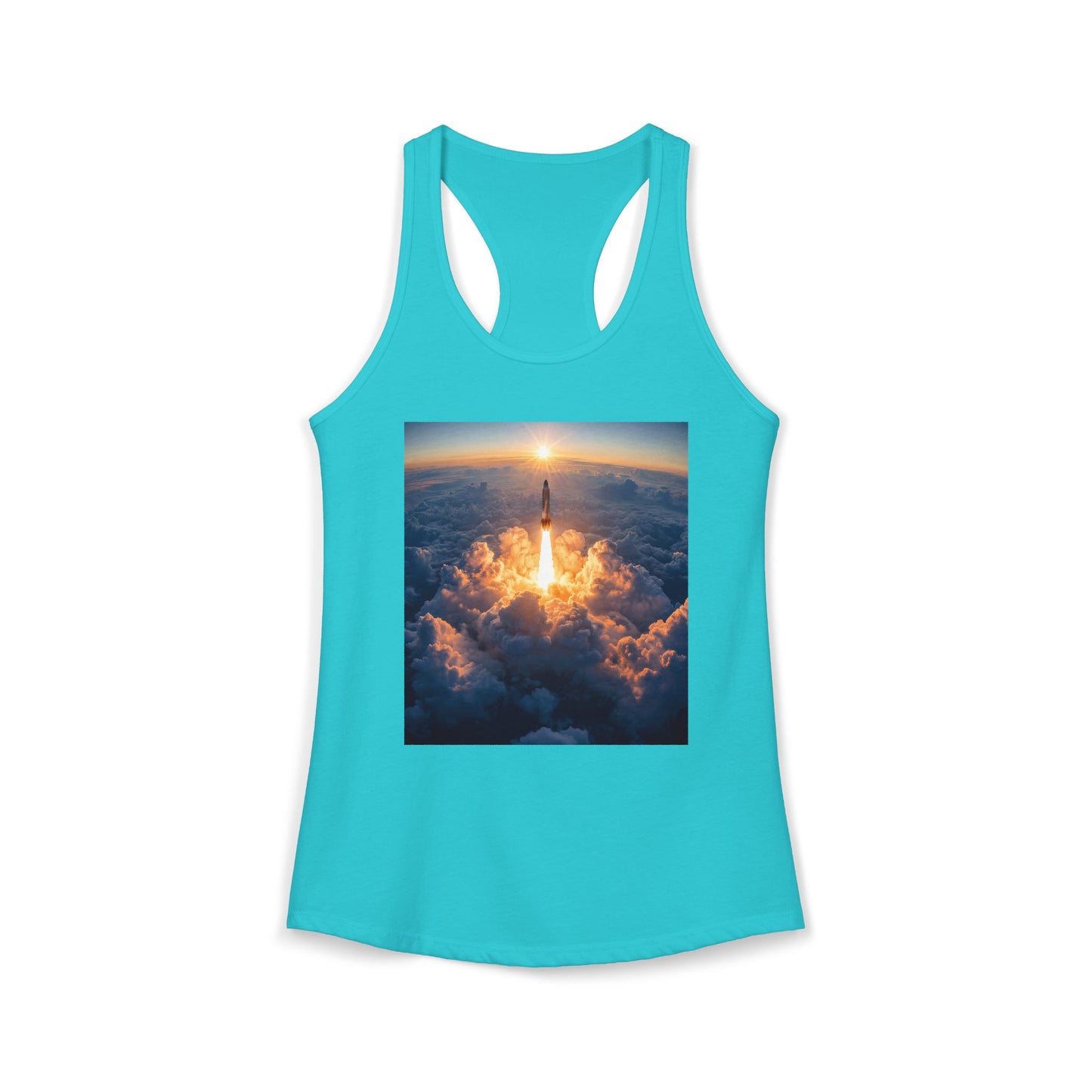 Ascending Rocket Women's Ideal Racerback Tank – Golden Dawn Cloudscape