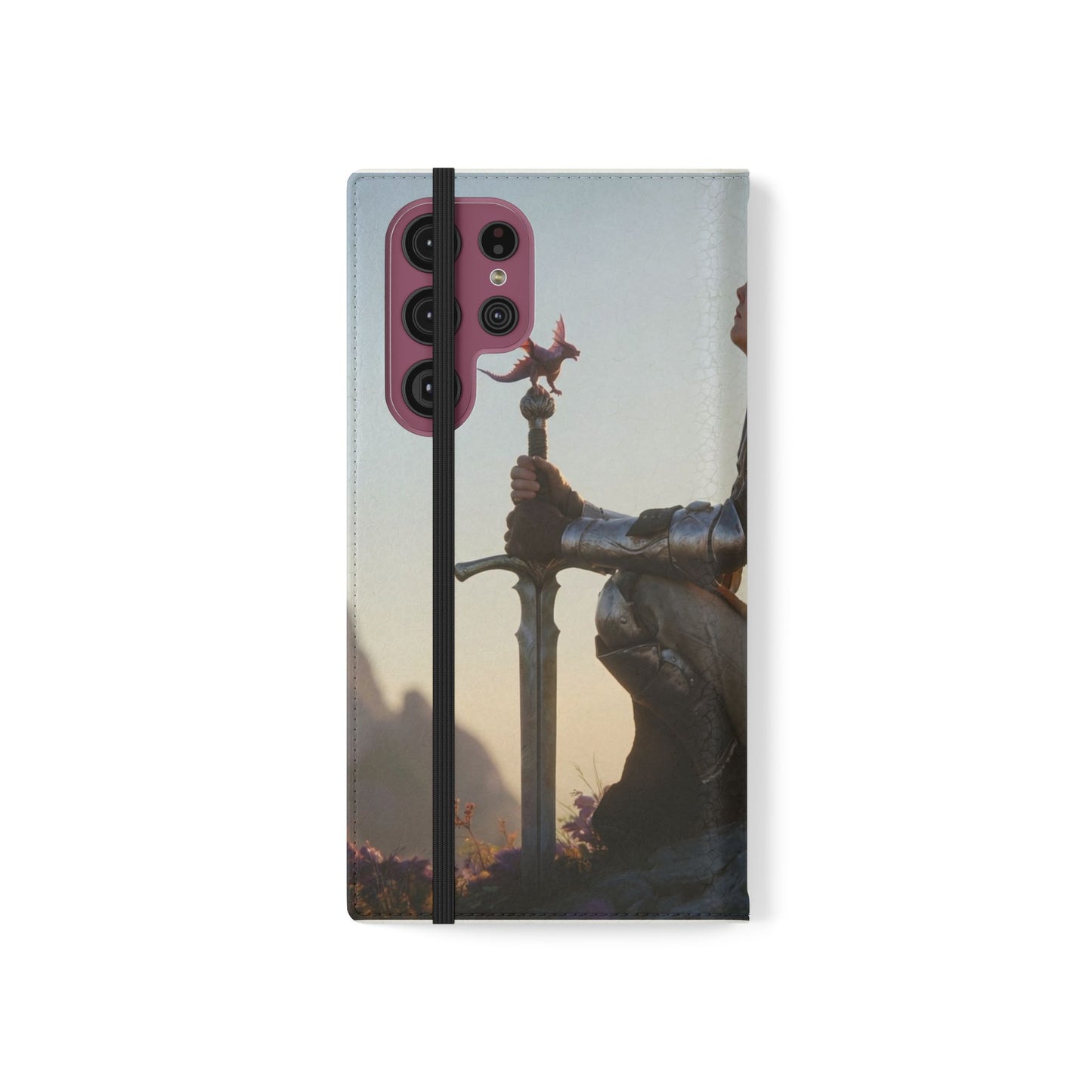 Dragon Knight Flip Cases – Sunlit Sentinel with Mini Drake and Sword