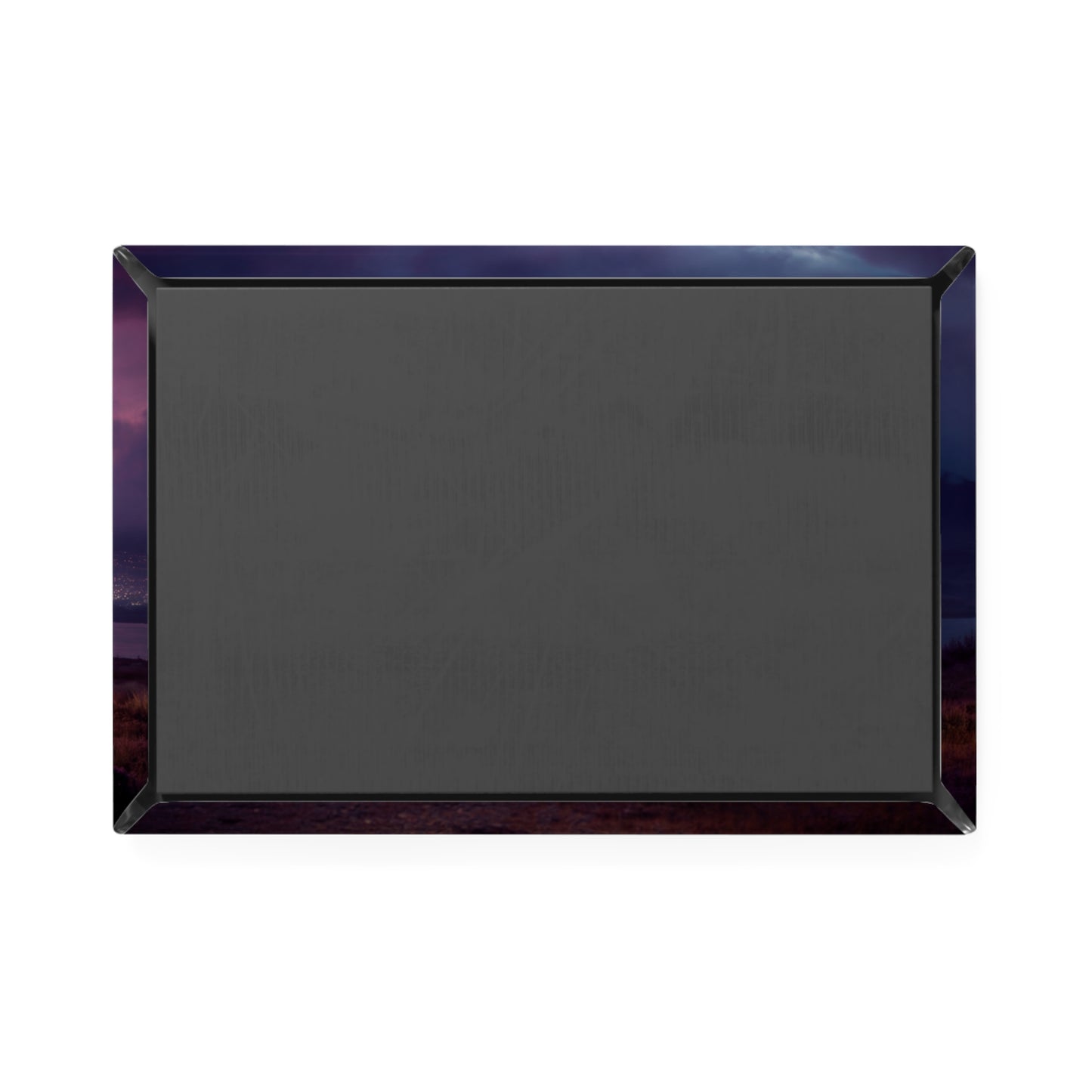 Sparkling Portal Button Magnet, Rectangle (1 & 10 pcs) – Golden Ring Over Twilight Lake